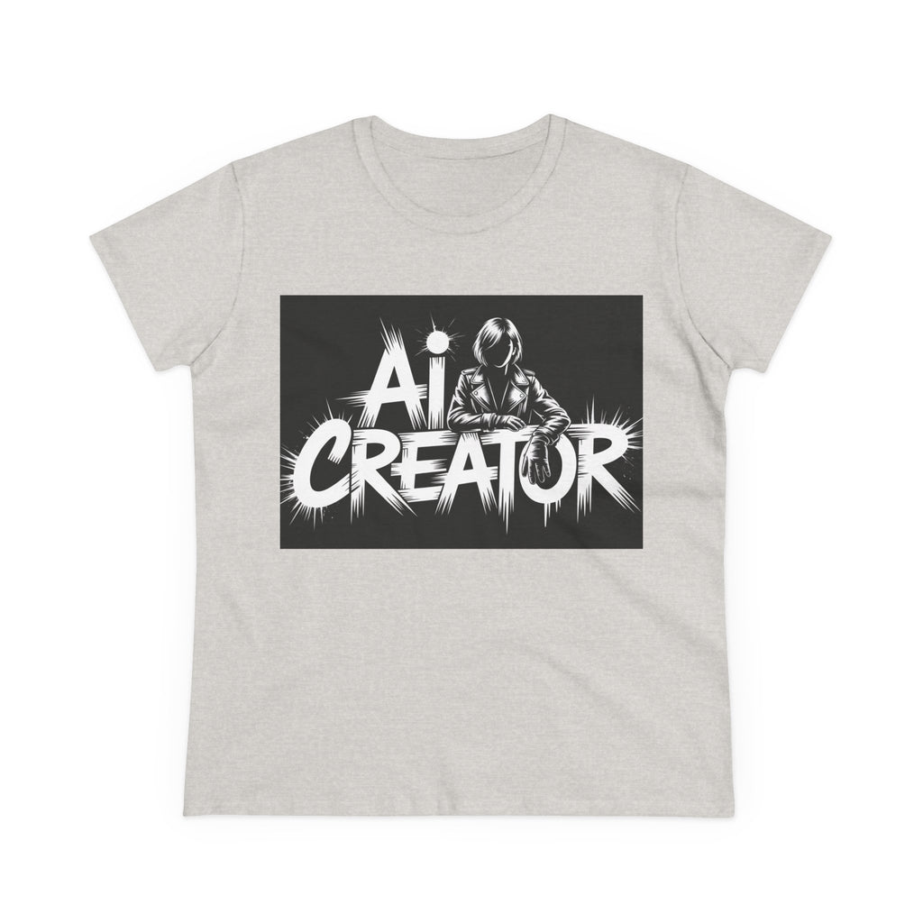 AI Creator  "Digital Rebel" Women's Midweight Cotton Tee