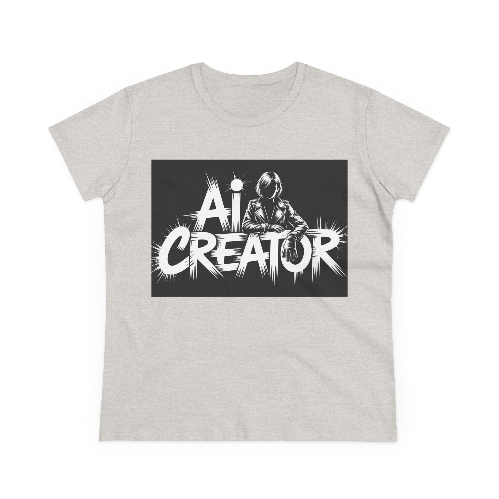 AI Creator  "Digital Rebel" Women's Midweight Cotton Tee