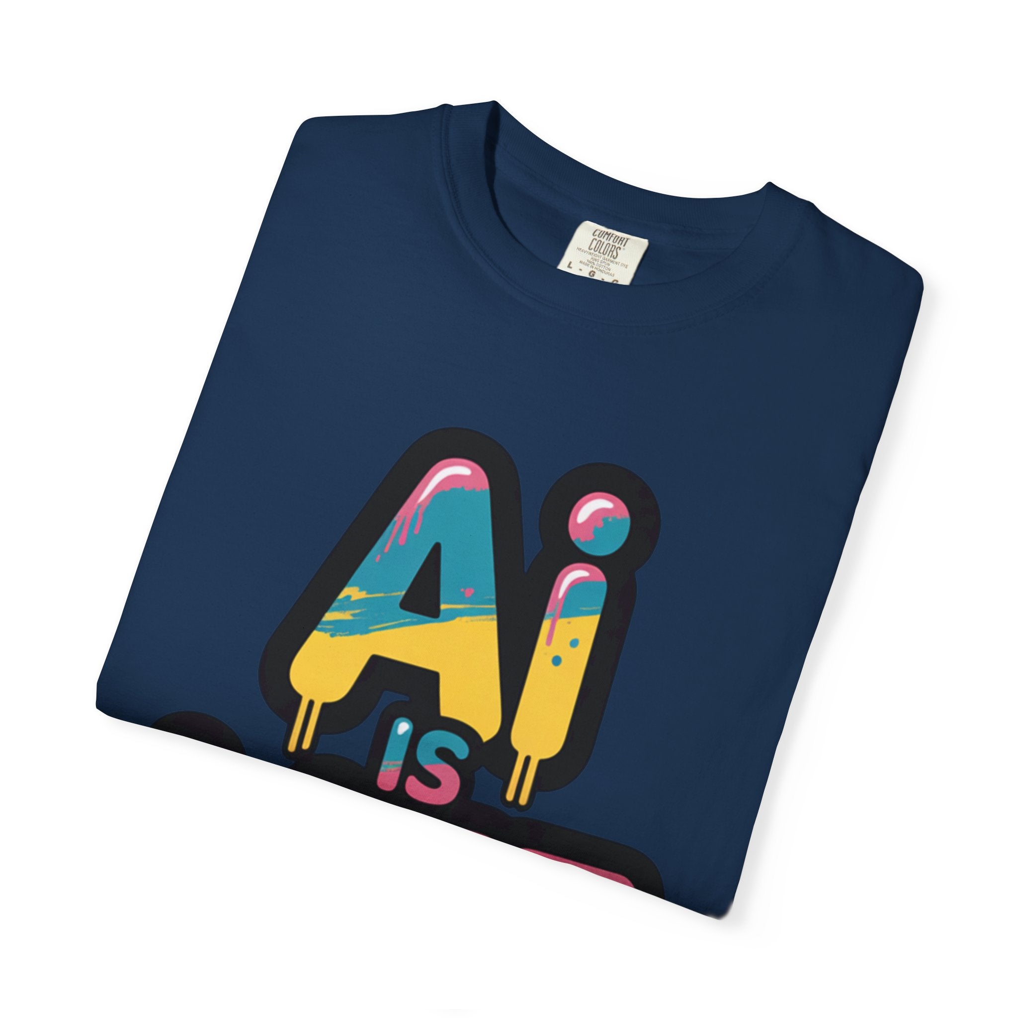 AI IS LIFE  " Neon Circuit " Unisex Garment-Dyed T-shirt