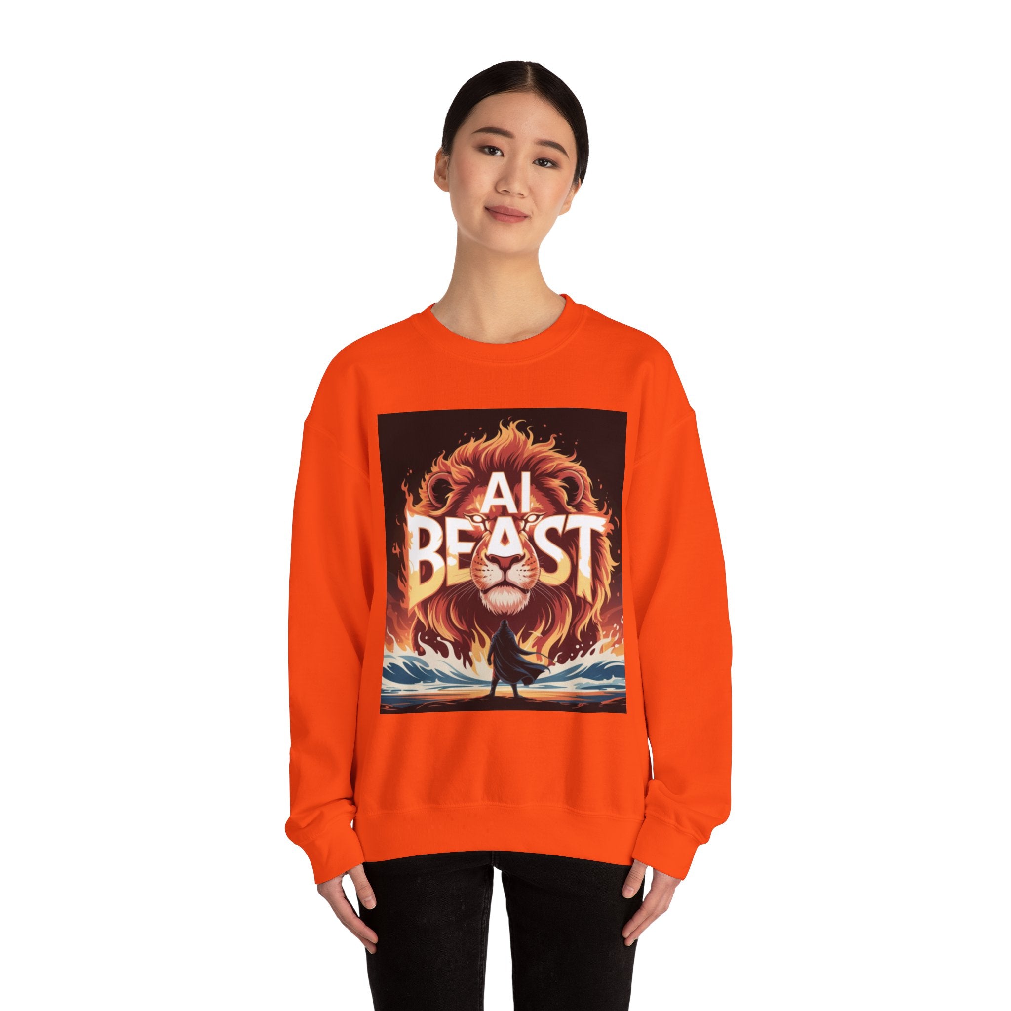 AI BEAST “Majestic Upload” Unisex Heavy Blend™ Crewneck Sweatshirt