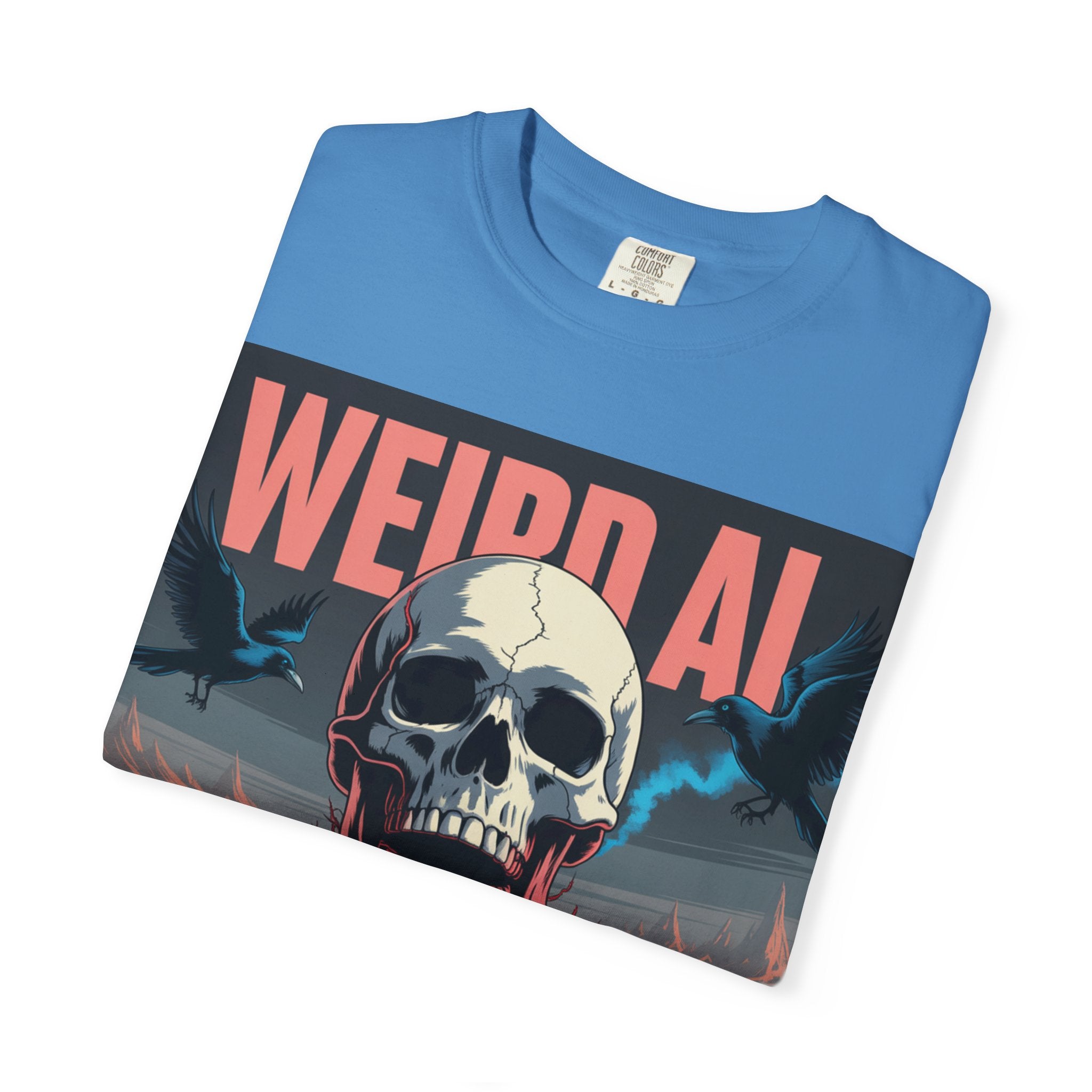 Weird AI  "Skeleton Volcano Edition”  Unisex Garment-Dyed T-shirt