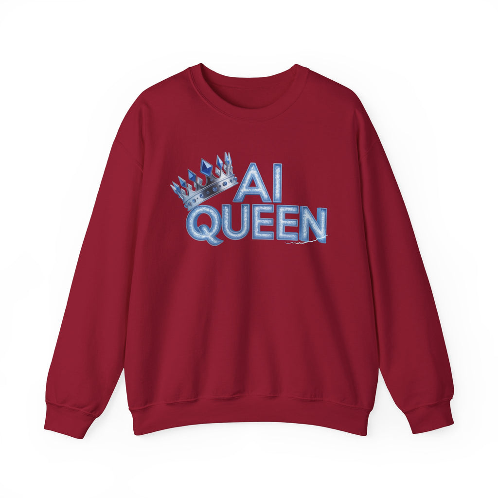 AI Queen "Frost Crown Frequency" Unisex Heavy Blend™ Crewneck Sweatshirt