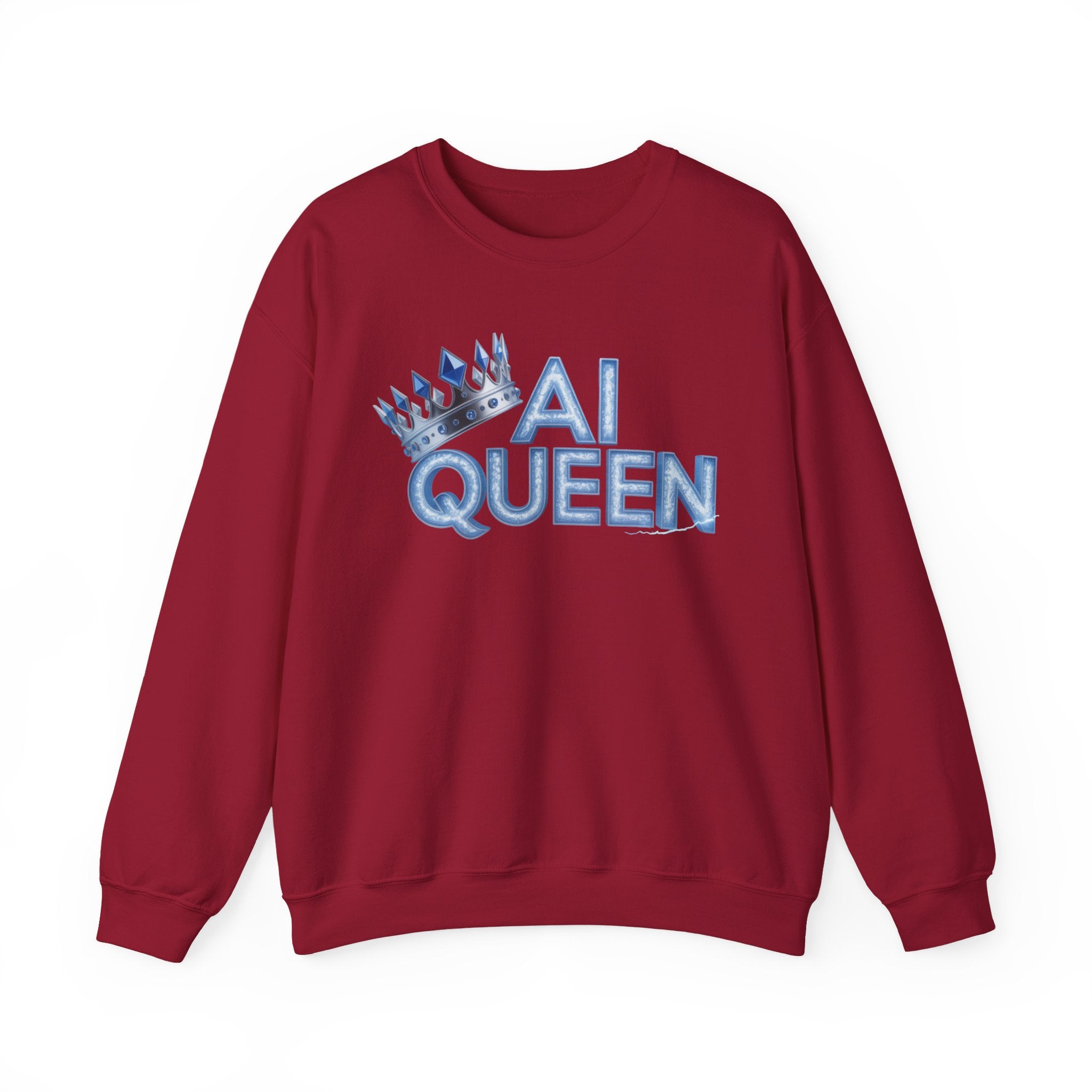 AI Queen "Frost Crown Frequency" Unisex Heavy Blend™ Crewneck Sweatshirt