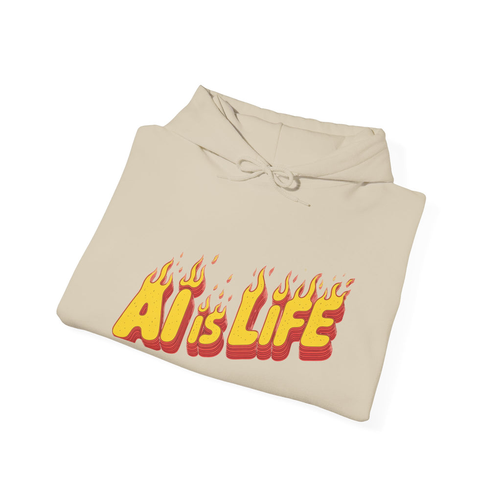 AI is LIFE “FLAME CODE” Unisex Heavy Blend™ Hooded Sweatshirt