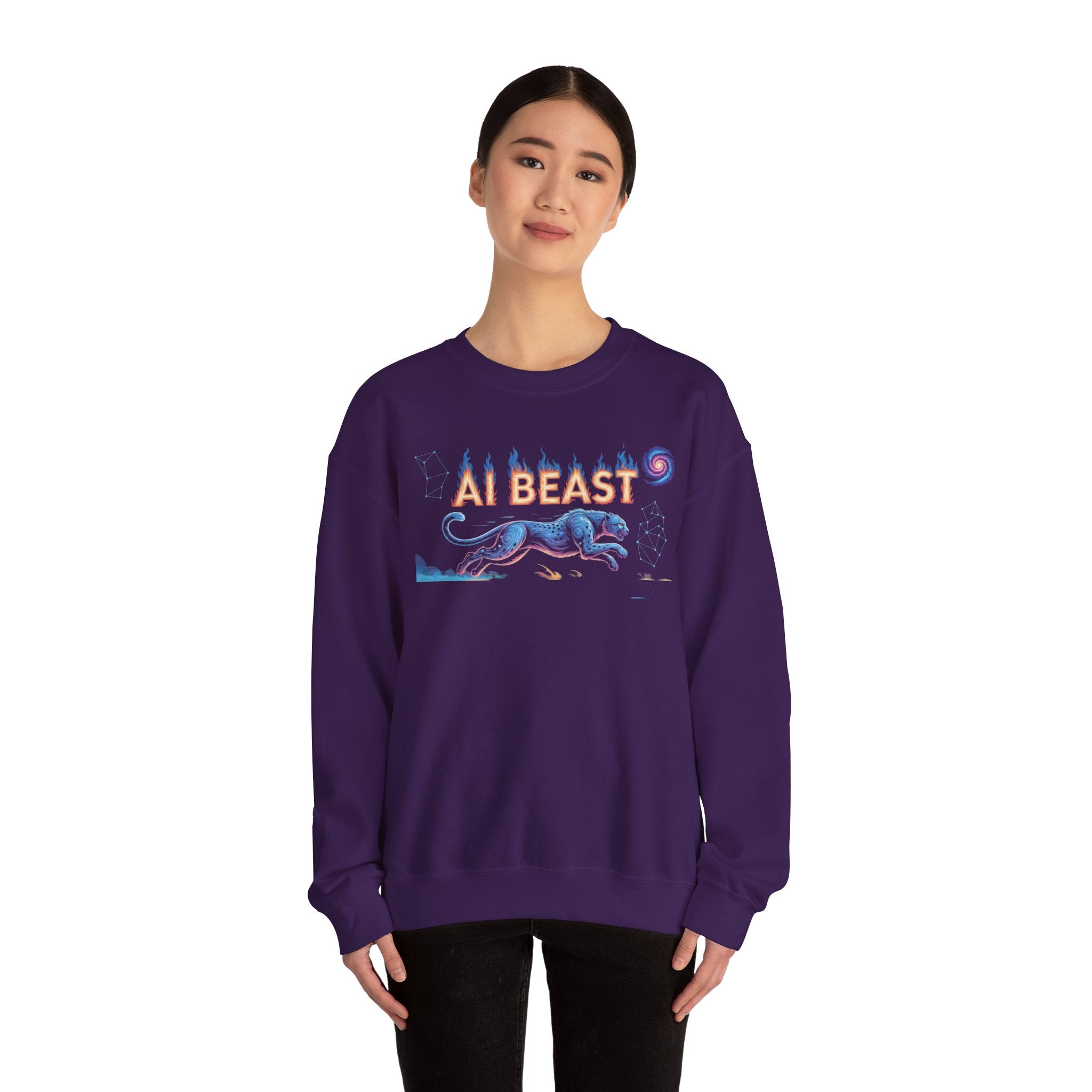 AI BEAST “Digital Predator” Unisex Heavy Blend™ Crewneck Sweatshirt