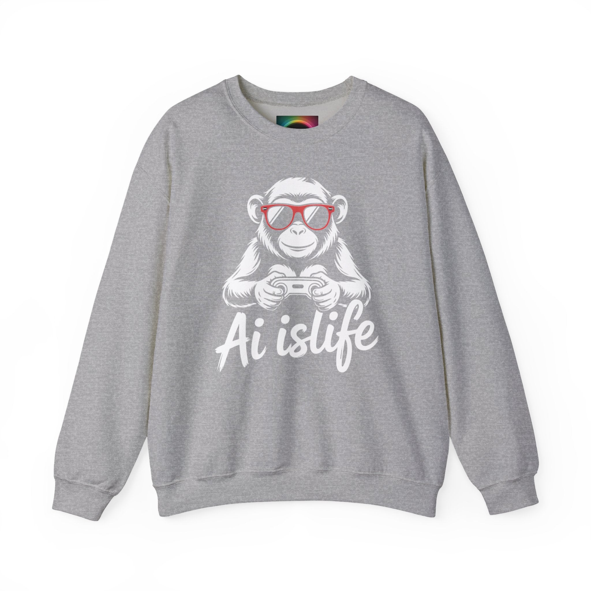 AI Is Life "GAMER CHIMP ELITE" Unisex Graphic Crewneck Sweatshirt