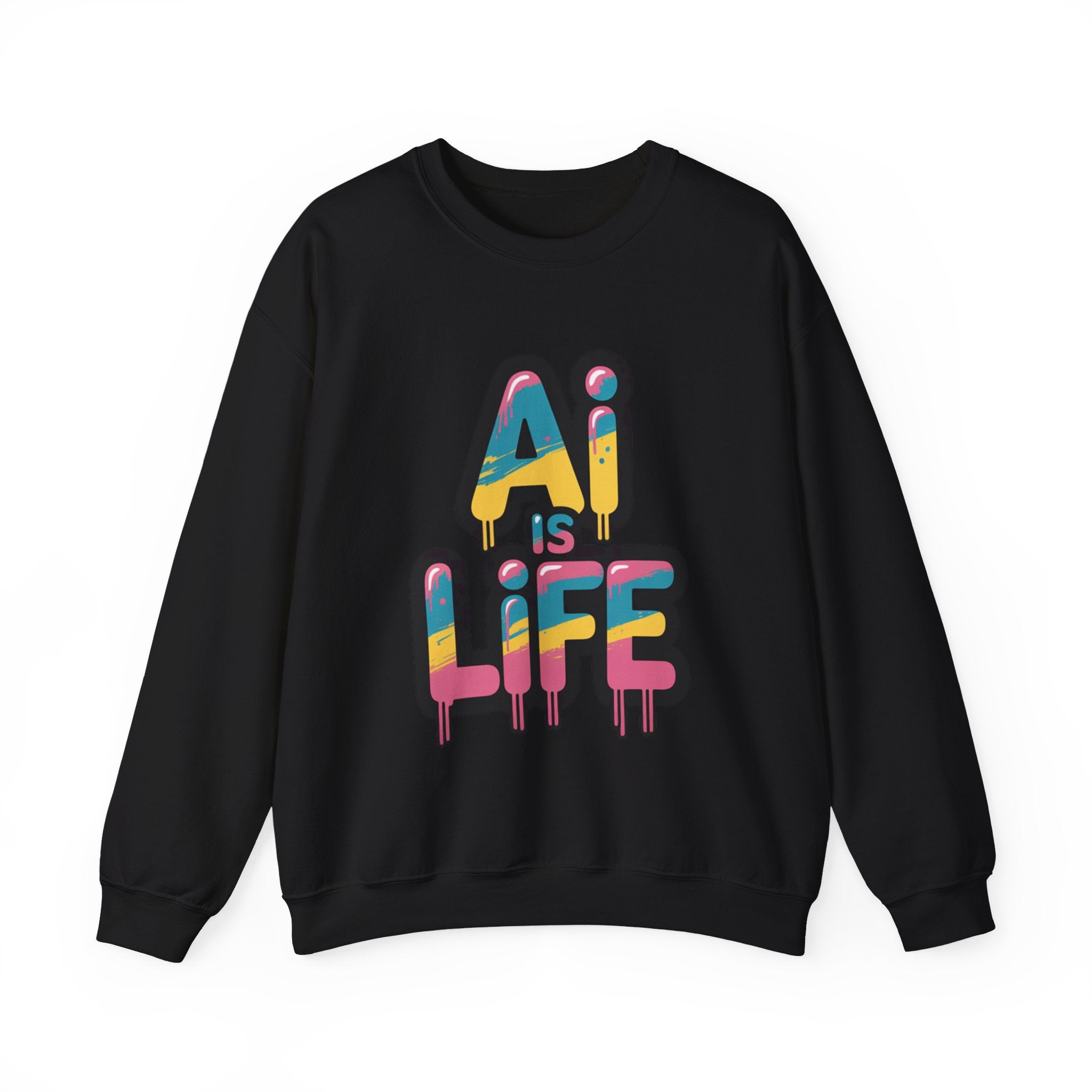 AI IS LIFE " Neon Circuit " Unisex Heavy Blend™ Crewneck Sweatshirt