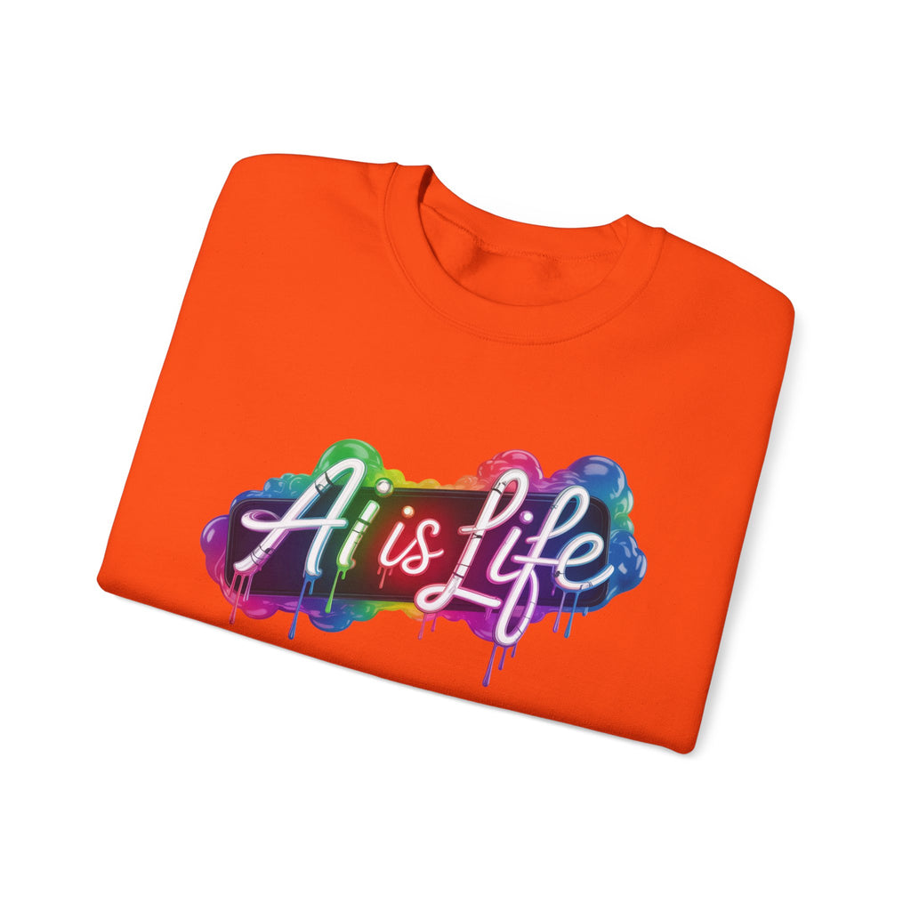 AI is LIFE  “PipeDream Intelligence”  Heavy Blend™ Crewneck Sweatshirt