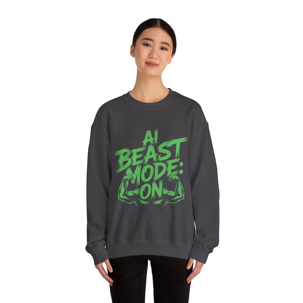 AI BEAST MODE: ON “DIGITAL HULK ENERGY” Unisex Heavy Blend™ Crewneck Sweatshirt