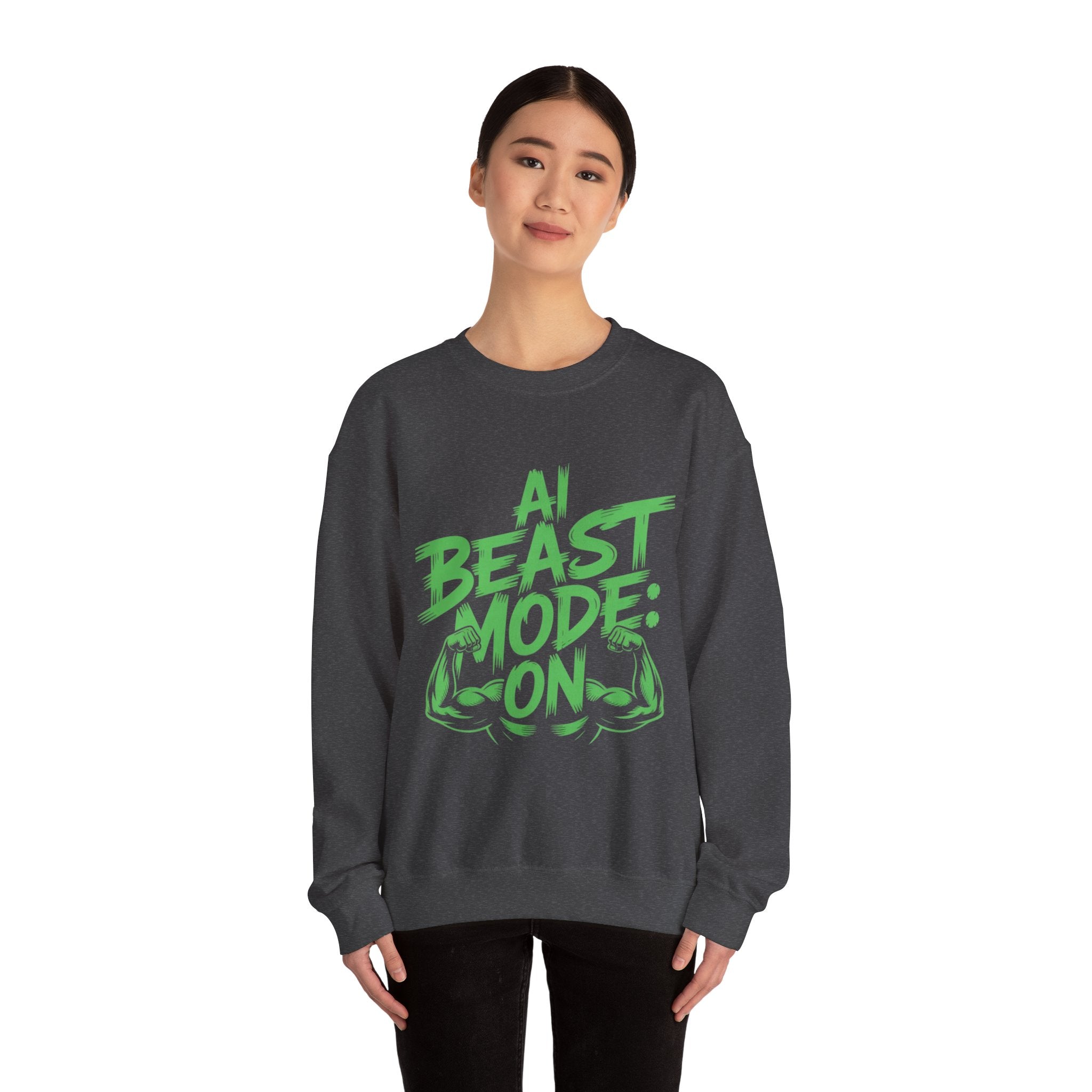 AI BEAST MODE: ON “DIGITAL HULK ENERGY” Unisex Heavy Blend™ Crewneck Sweatshirt