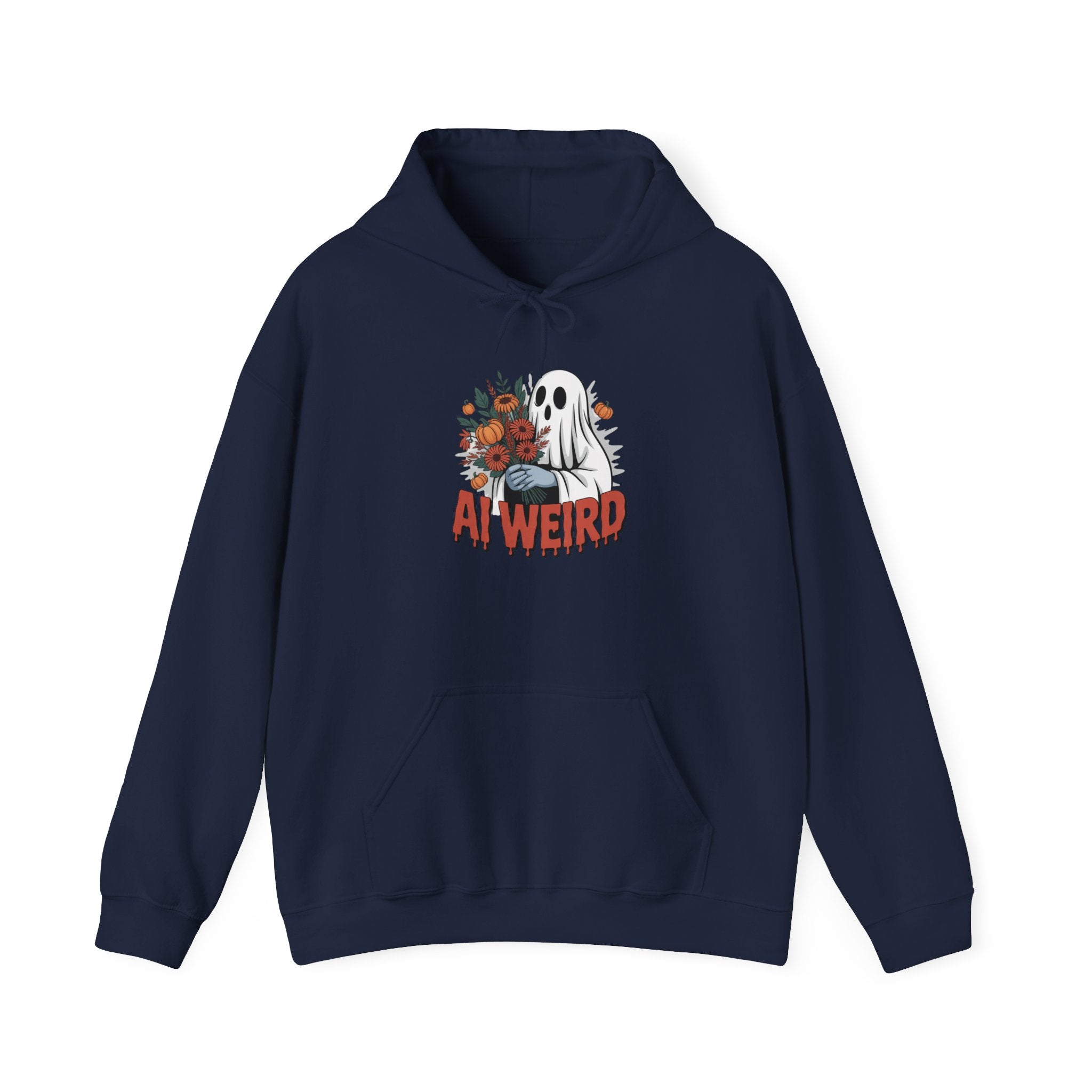 AI WEIRD  "Glitch Garden Ghost" Unisex Heavy Blend™ Hooded Sweatshirt