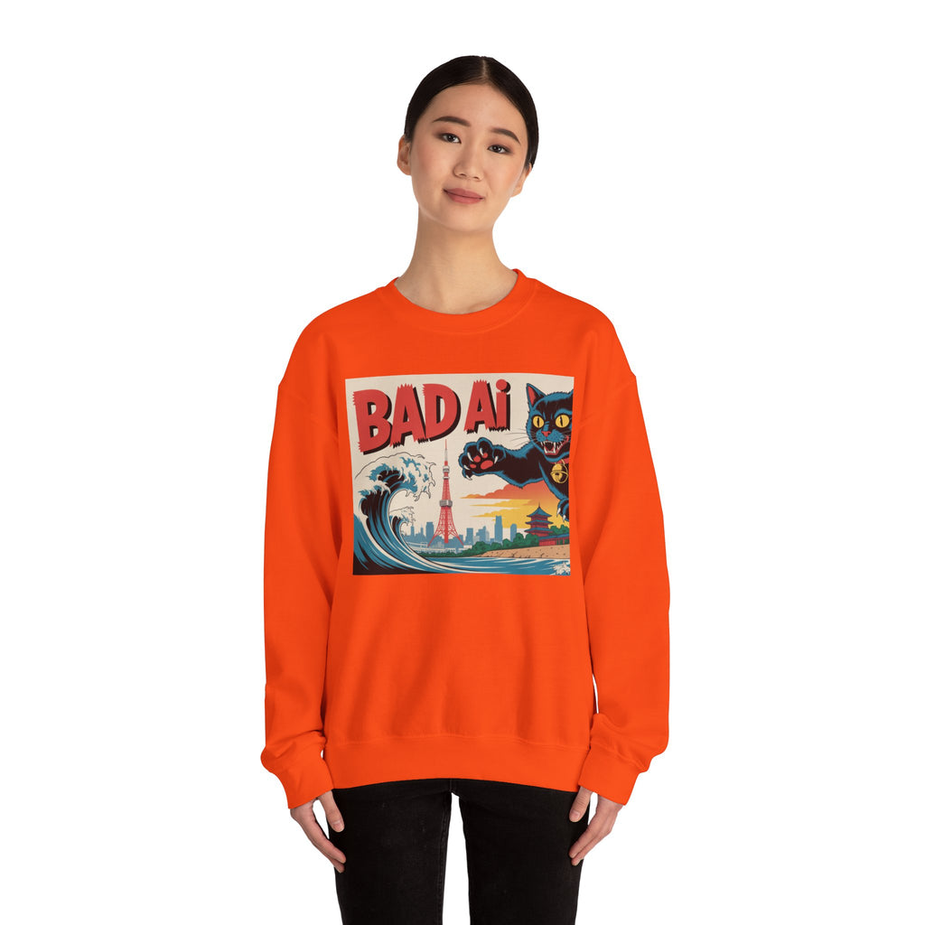 BAD AI  "Kaiju Kitty"  Unisex Heavy Blend™ Crewneck Sweatshirt
