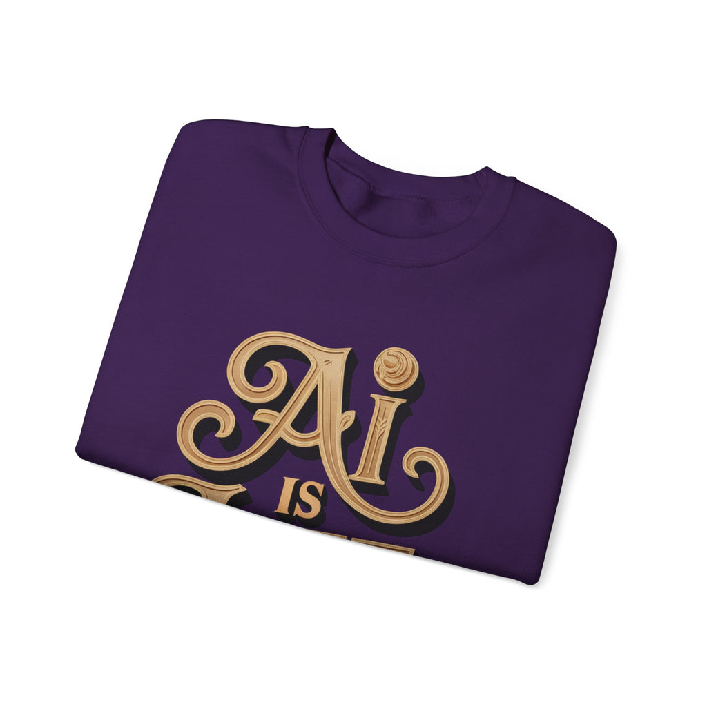 AI IS LIFE  "Golden Neuralwave"  Unisex Heavy Blend™ Crewneck Sweatshirt