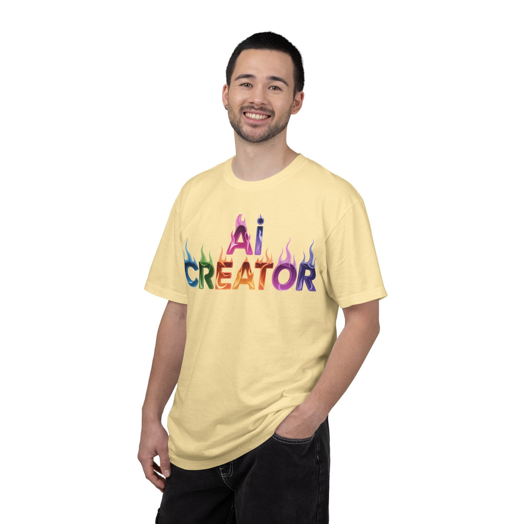 AI CREATOR  "Fire in the Code" Unisex Garment-Dyed T-shirt