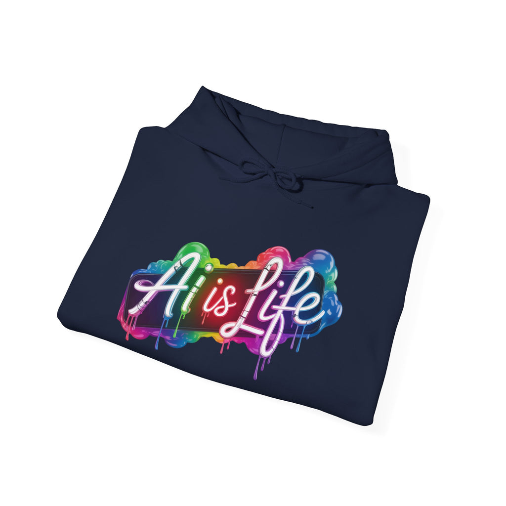 AI is LIFE  “PipeDream Intelligence” Unisex Heavy Blend™ Hooded Hoodie