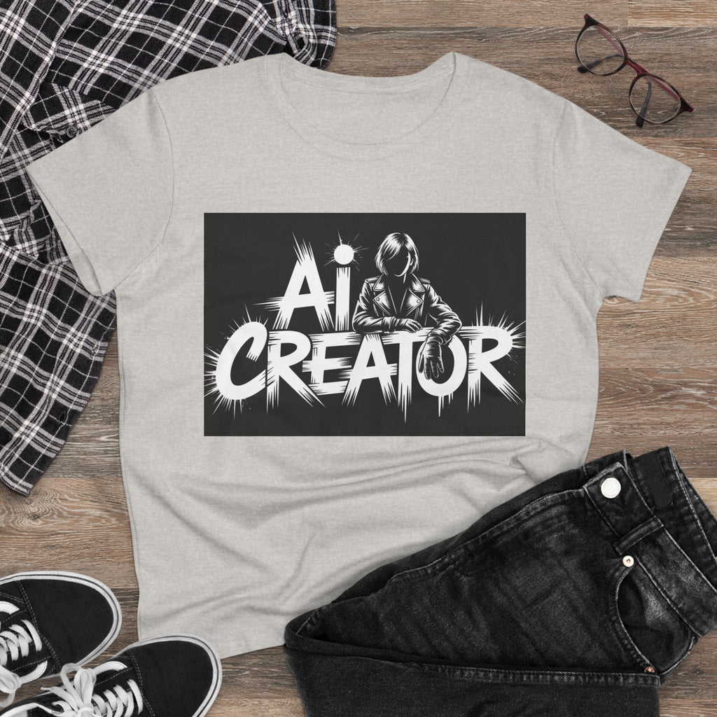 AI Creator  "Digital Rebel" Women's Midweight Cotton Tee