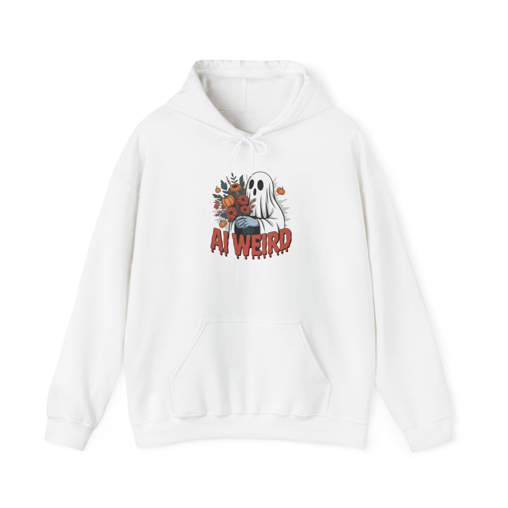 AI WEIRD  "Glitch Garden Ghost" Unisex Heavy Blend™ Hooded Sweatshirt