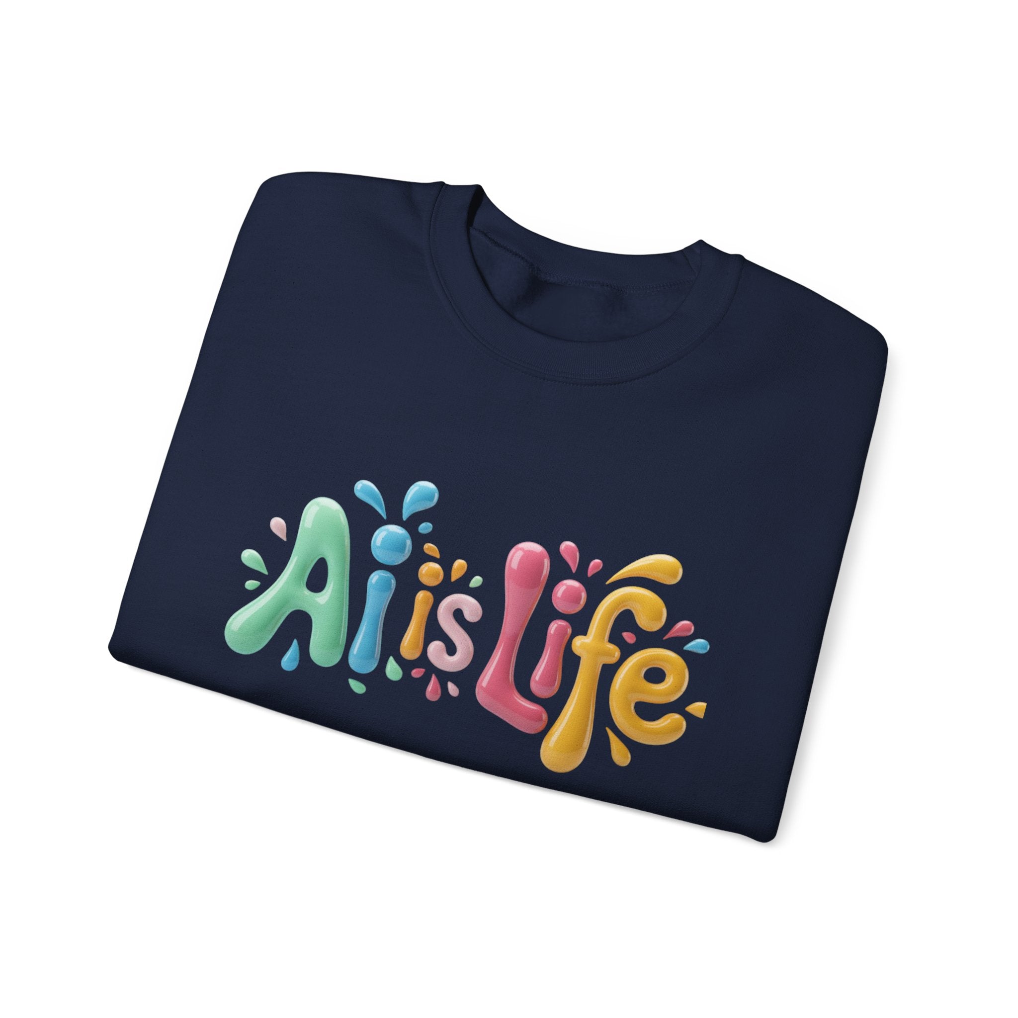 AI IS LIFE  “Colorful Circuit Pop”  Unisex Heavy Blend™ Crewneck Sweatshirt