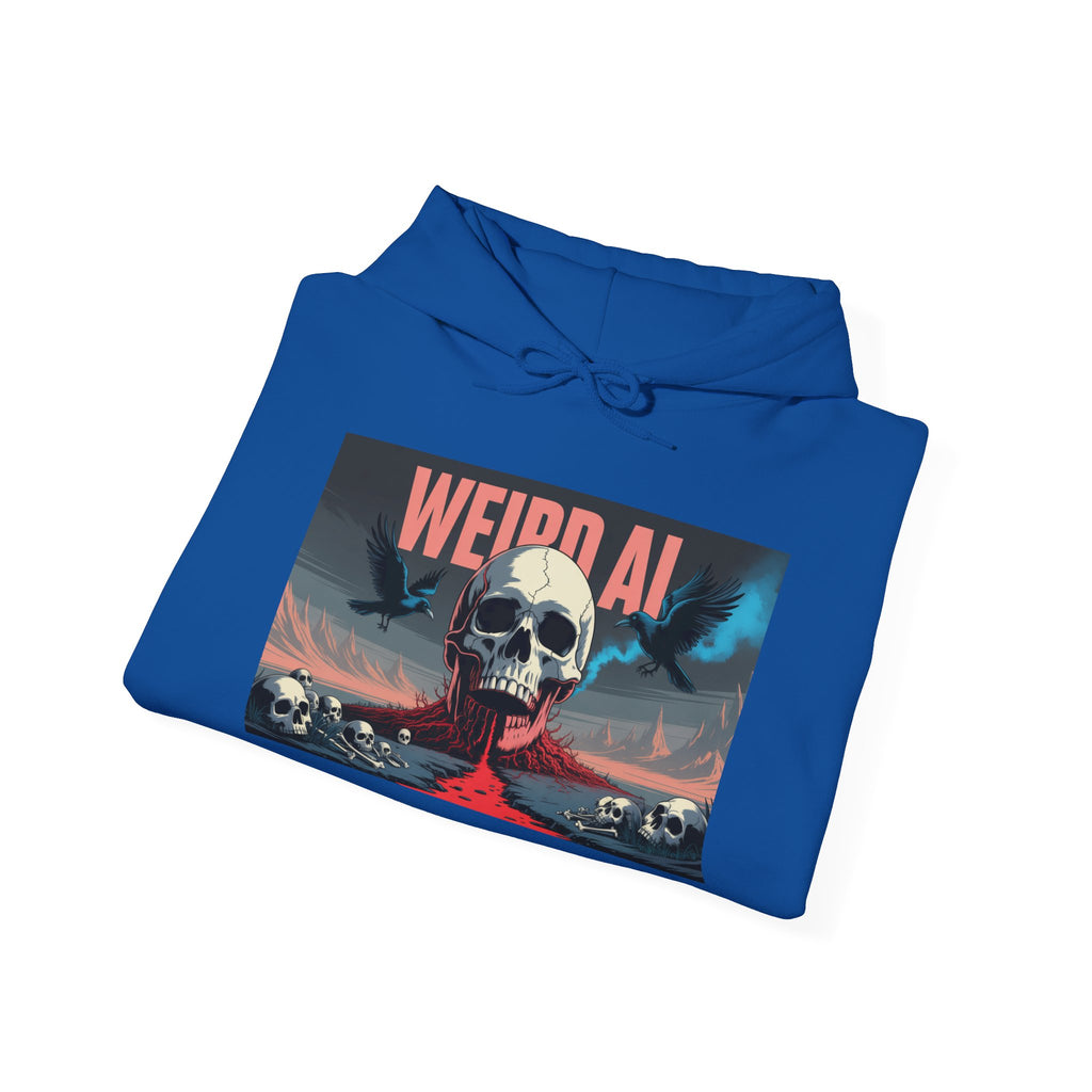 Weird AI " Skeleton Volcano Edition " Unisex Heavy Blend™ Hooded Sweatshirt