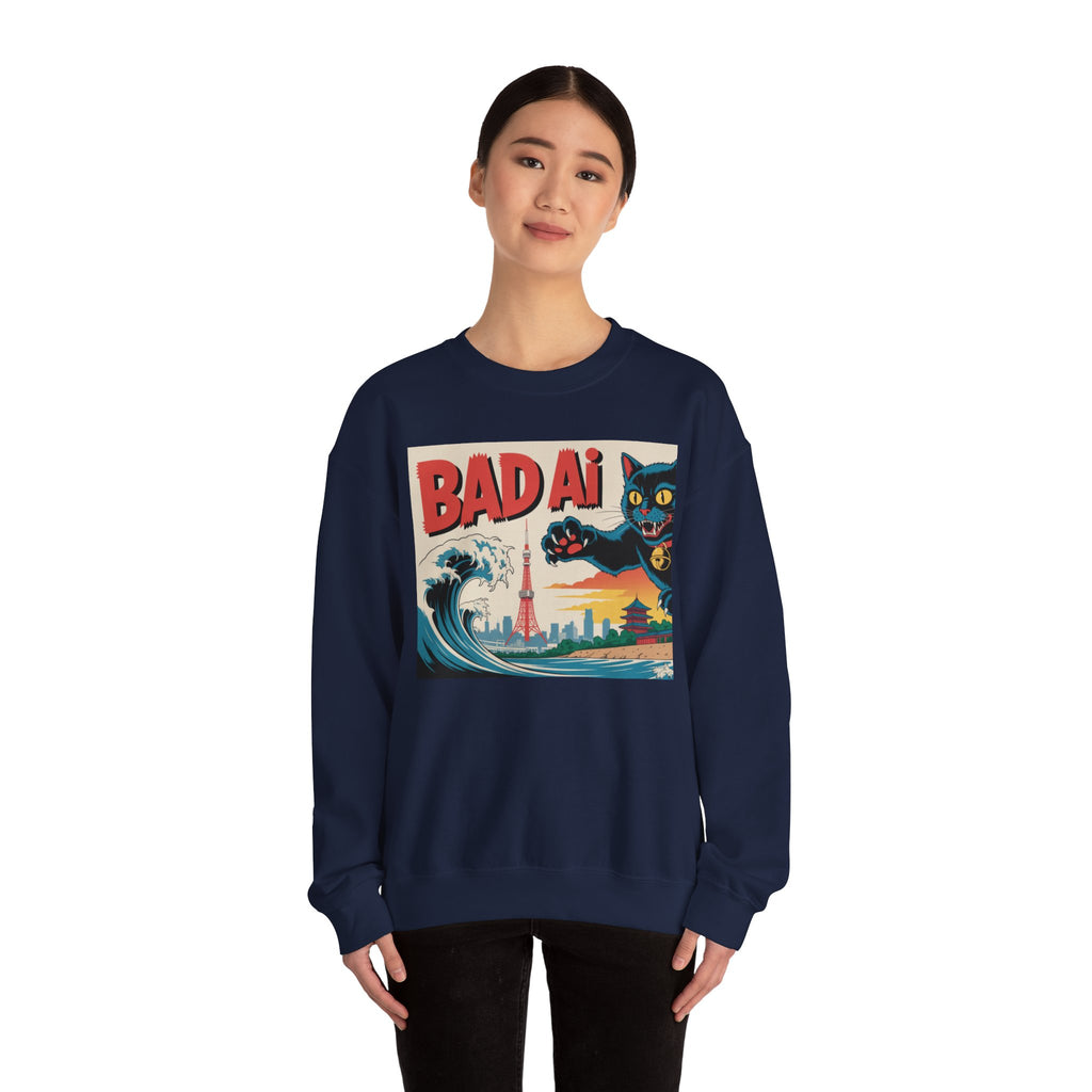 BAD AI  "Kaiju Kitty"  Unisex Heavy Blend™ Crewneck Sweatshirt