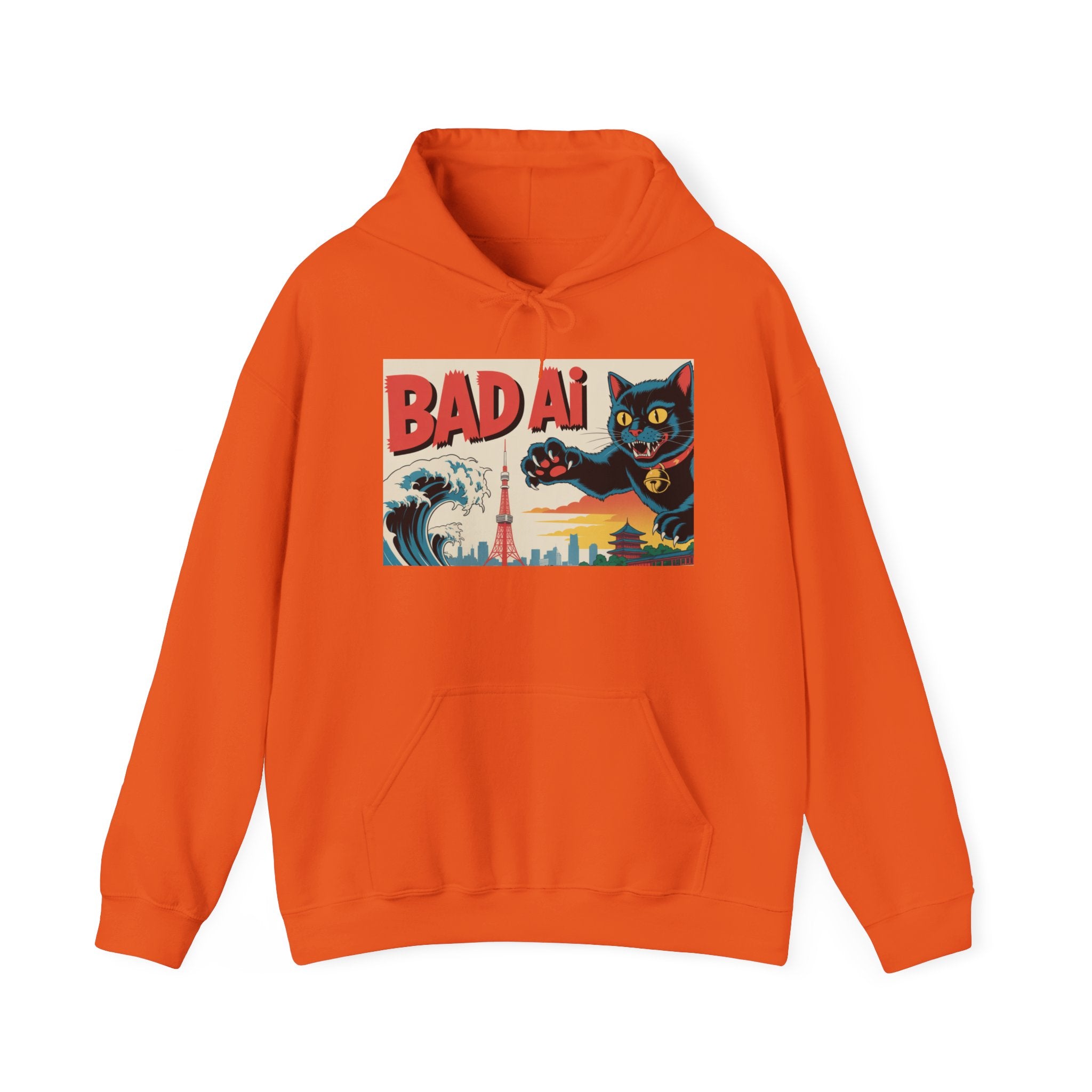 BAD AI " Kaiju Kitty " Unisex Heavy Blend™ Hooded Sweatshirt