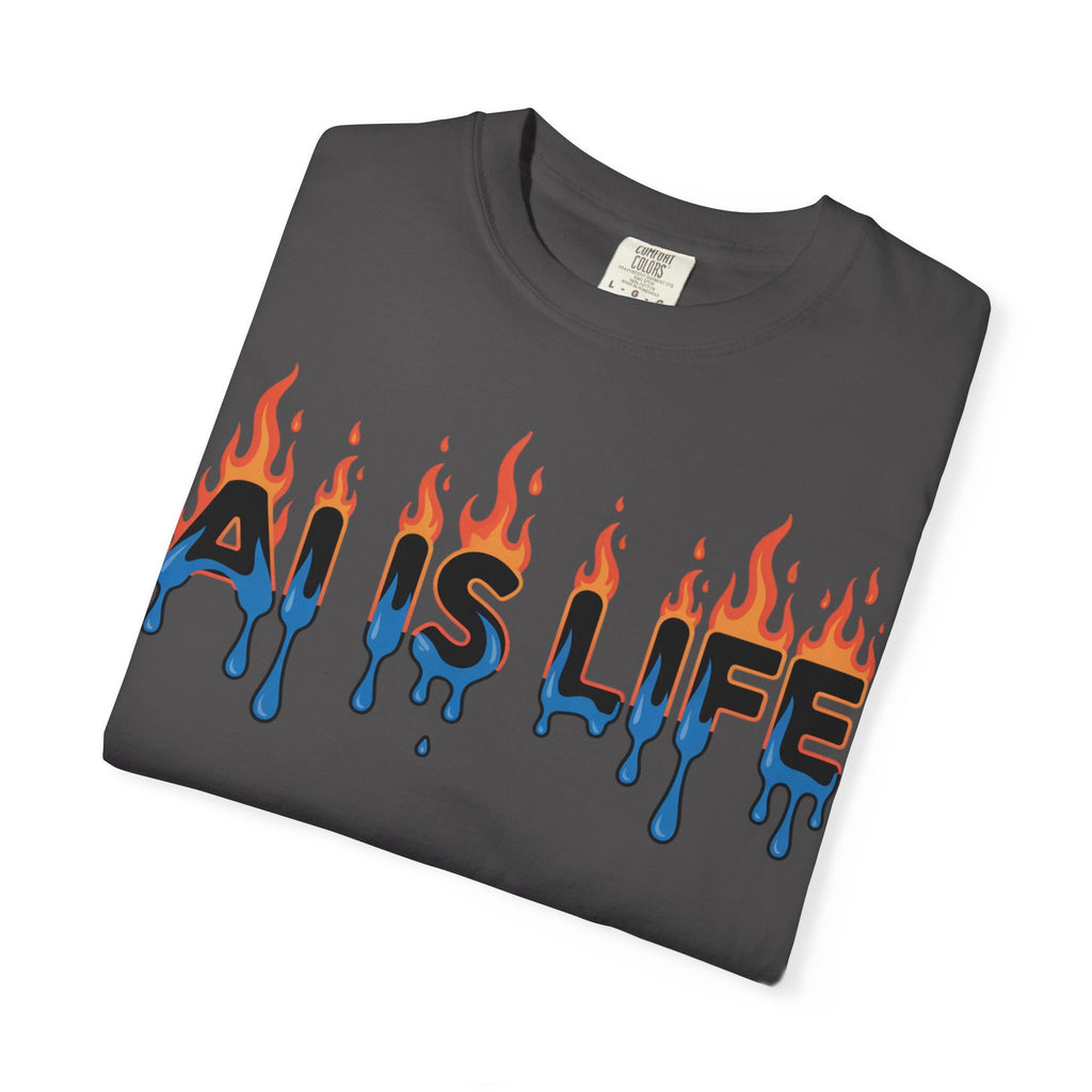 AI IS LIFE – “AI MELTDOWN” Unisex Garment-Dyed T-shirt