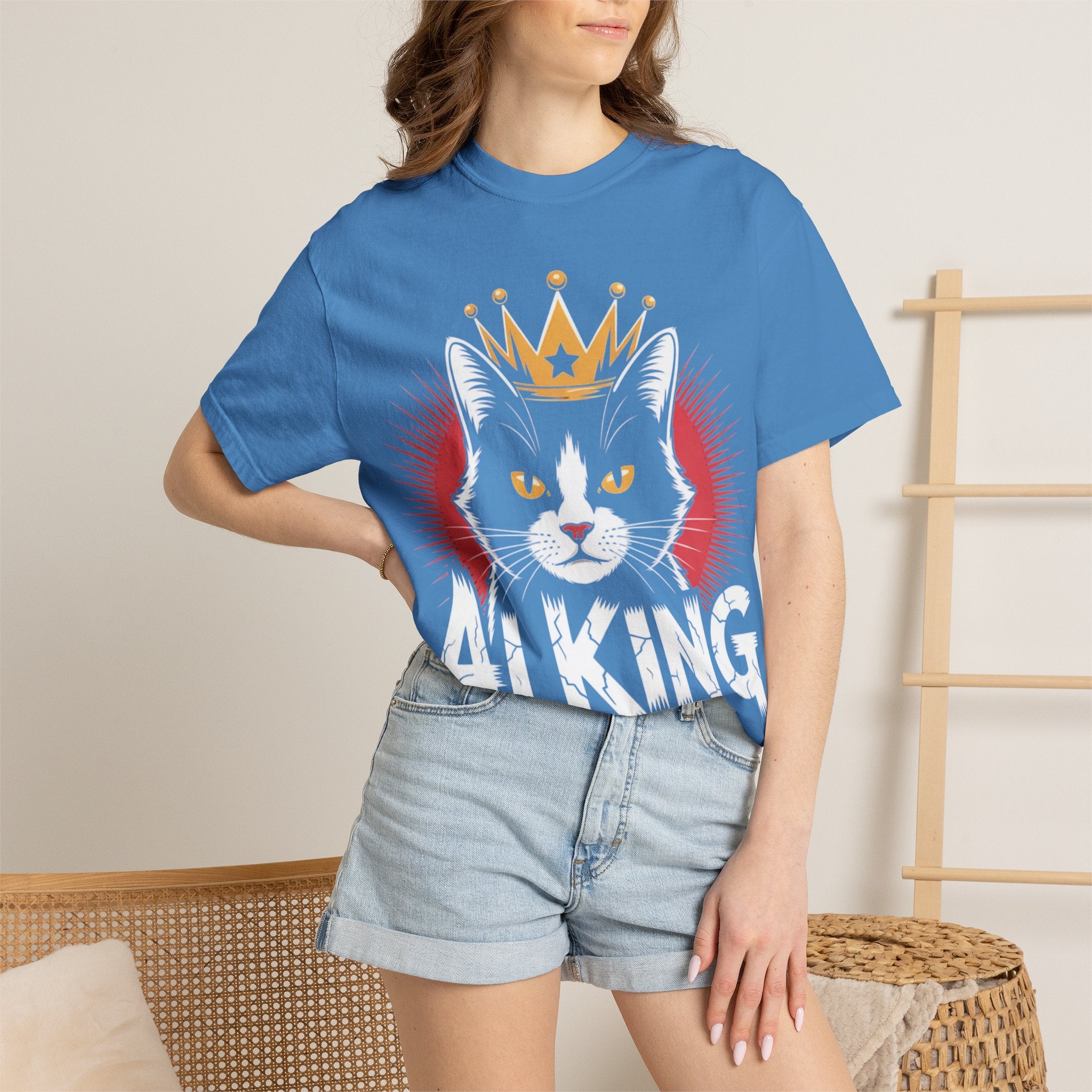 AI king ""Glitch Monarch"" Garment-Dyed T-shirt (Men)