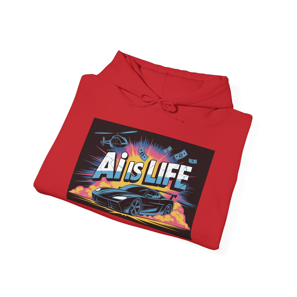 AI is LIFE " Action Mode "  Unisex Heavy Blend™ Hooded Sweatshirt