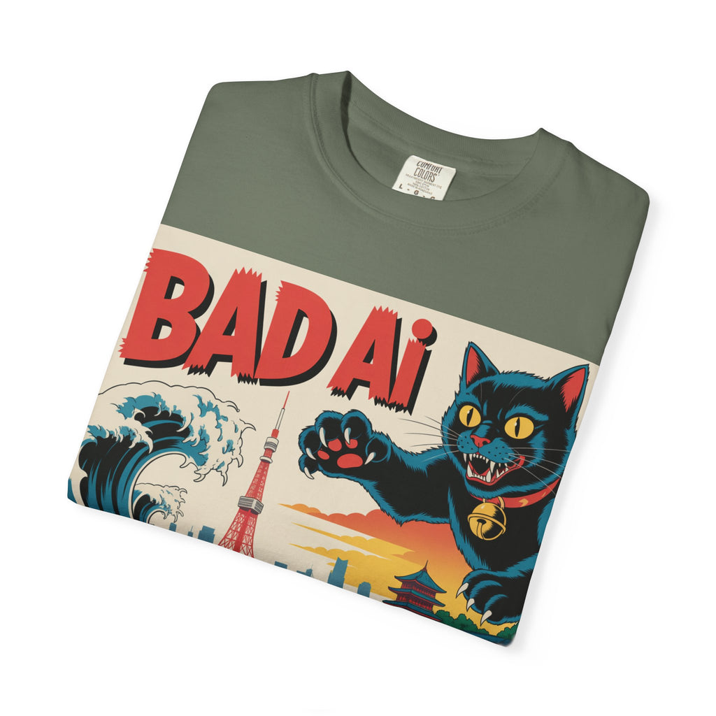 BAD AI  " Kaiju Kitty "  Unisex Garment-Dyed T-shirt