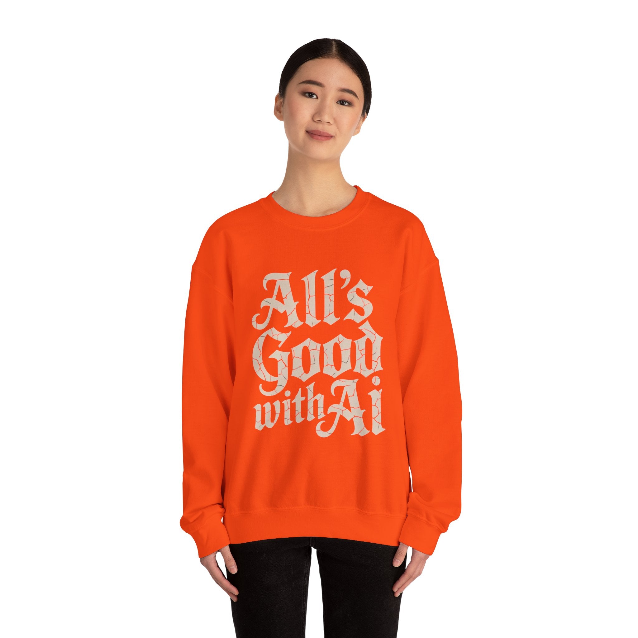 ALL’S GOOD WITH AI “Cracked Code Classic” Unisex Heavy Blend Crewneck Sweatshirt