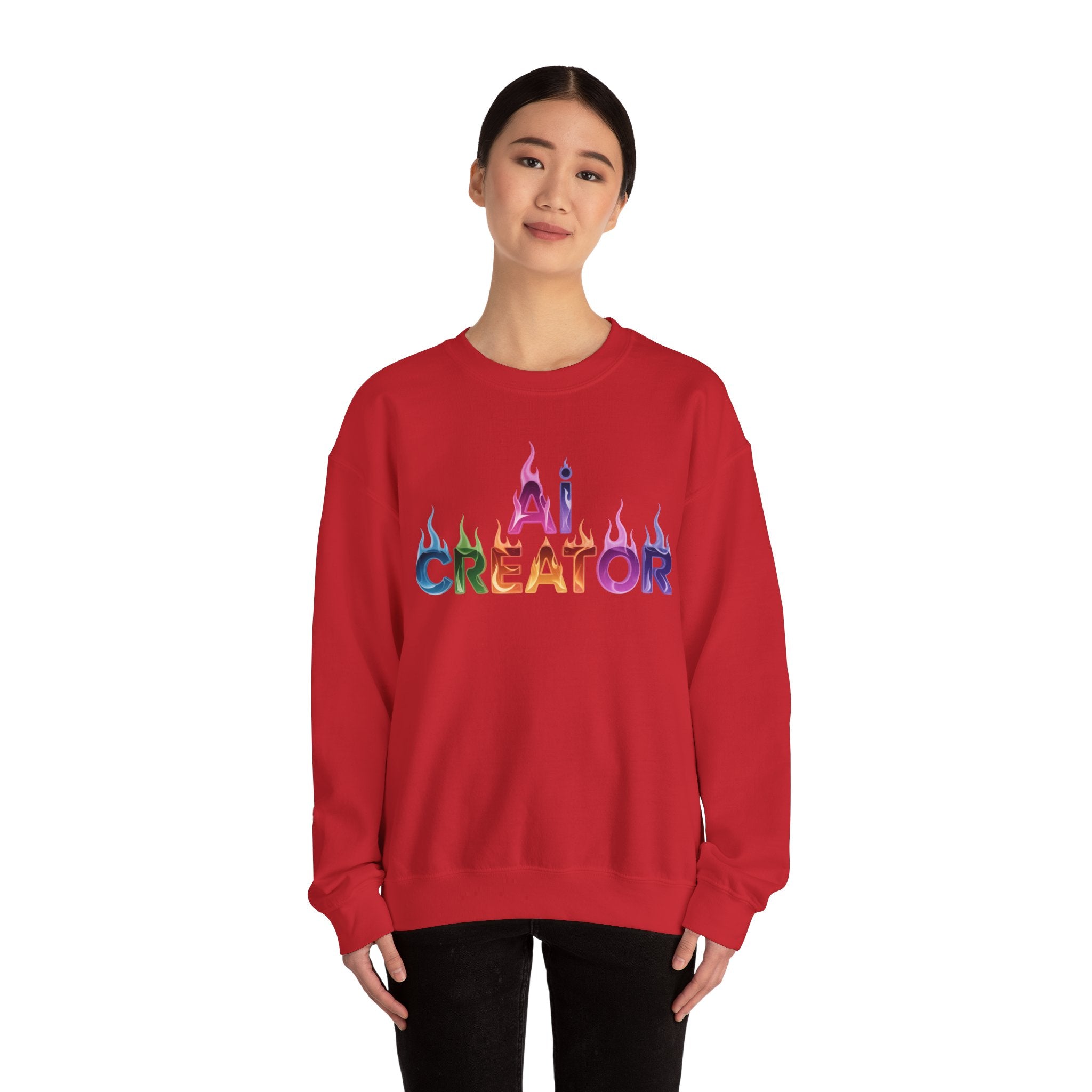 AI CREATOR  "Fire in the Code" Unisex Heavy Blend™ Crewneck Sweatshirt