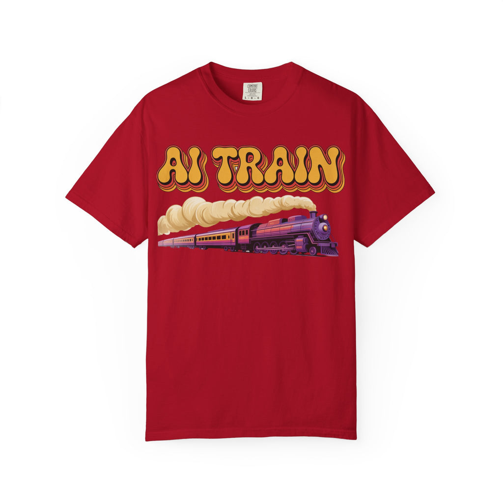 AI TRAIN  "Quantum Rail System" Unisex Garment-Dyed T-shirt