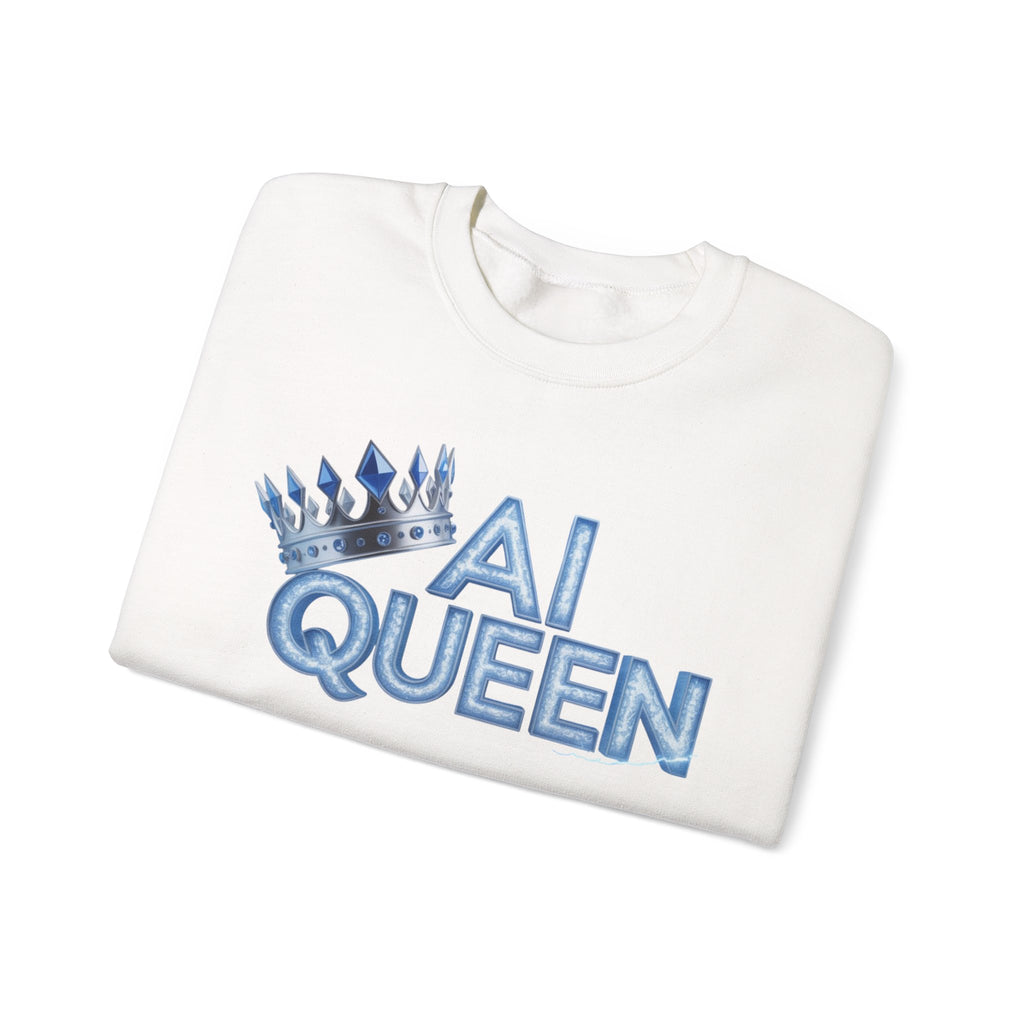 AI Queen "Frost Crown Frequency" Unisex Heavy Blend™ Crewneck Sweatshirt