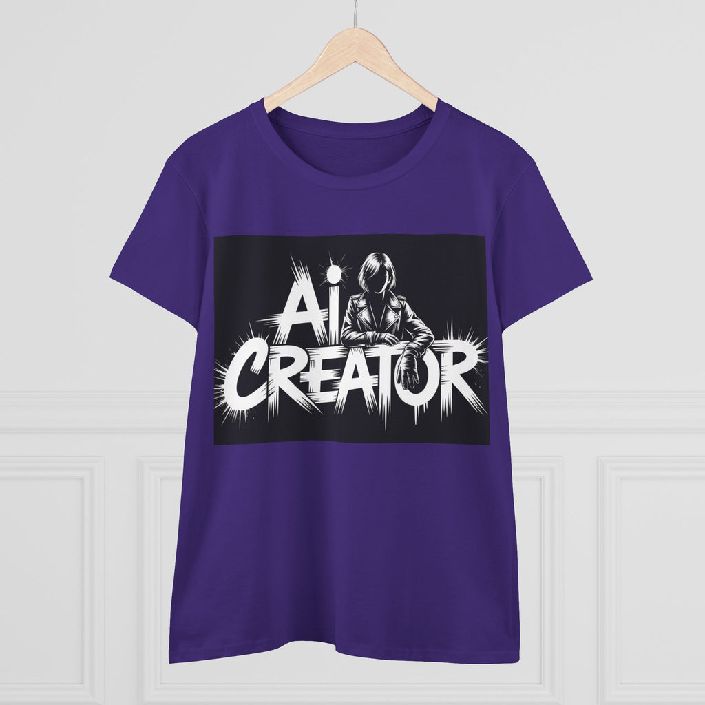 AI Creator  "Digital Rebel" Women's Midweight Cotton Tee