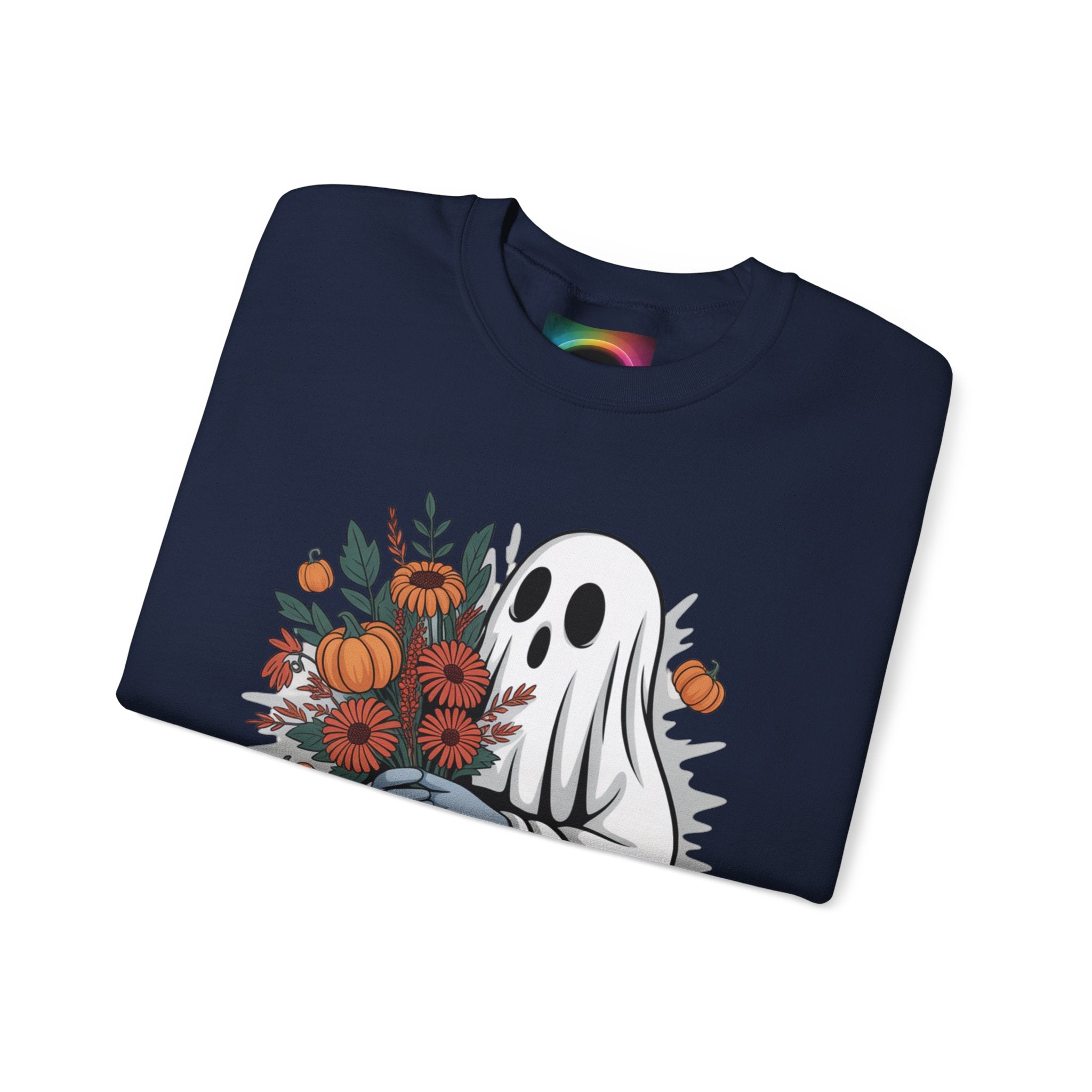 AI Weird "Glitch Garden  Ghost" Unisex Garment-Dyed Sweatshirt
