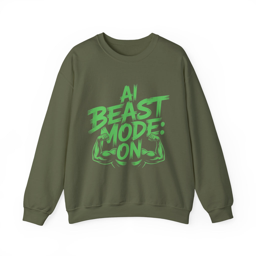 AI BEAST MODE: ON “DIGITAL HULK ENERGY” Unisex Heavy Blend™ Crewneck Sweatshirt