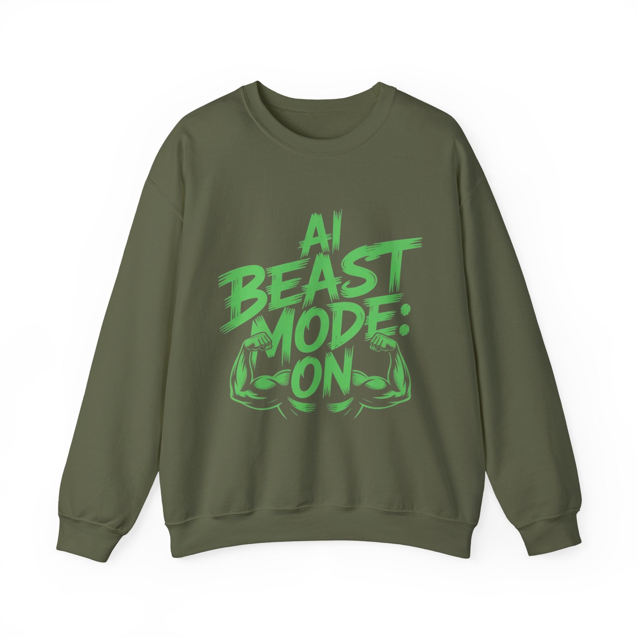 AI BEAST MODE: ON “DIGITAL HULK ENERGY” Unisex Heavy Blend™ Crewneck Sweatshirt