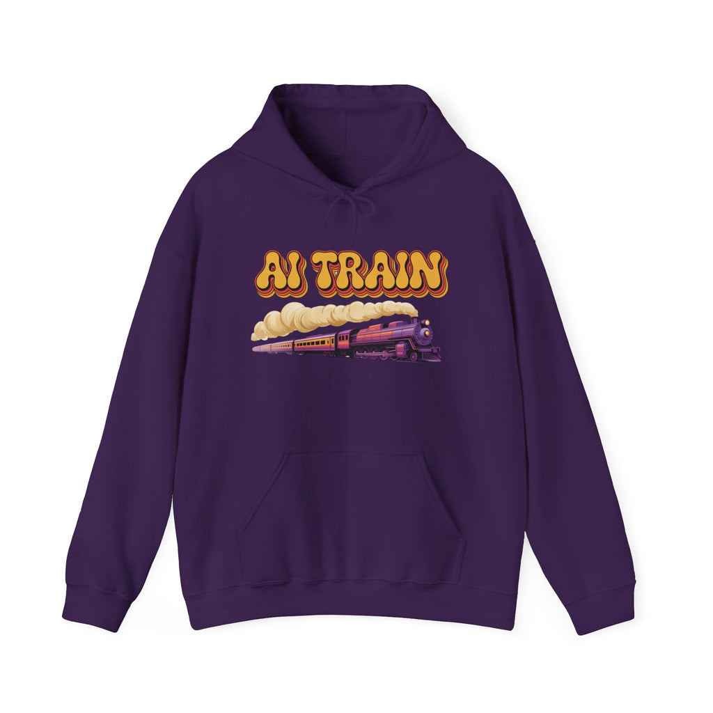 AI TRAIN  "Quantum Rail System" Unisex Heavy Blend™ Hooded Sweatshirt
