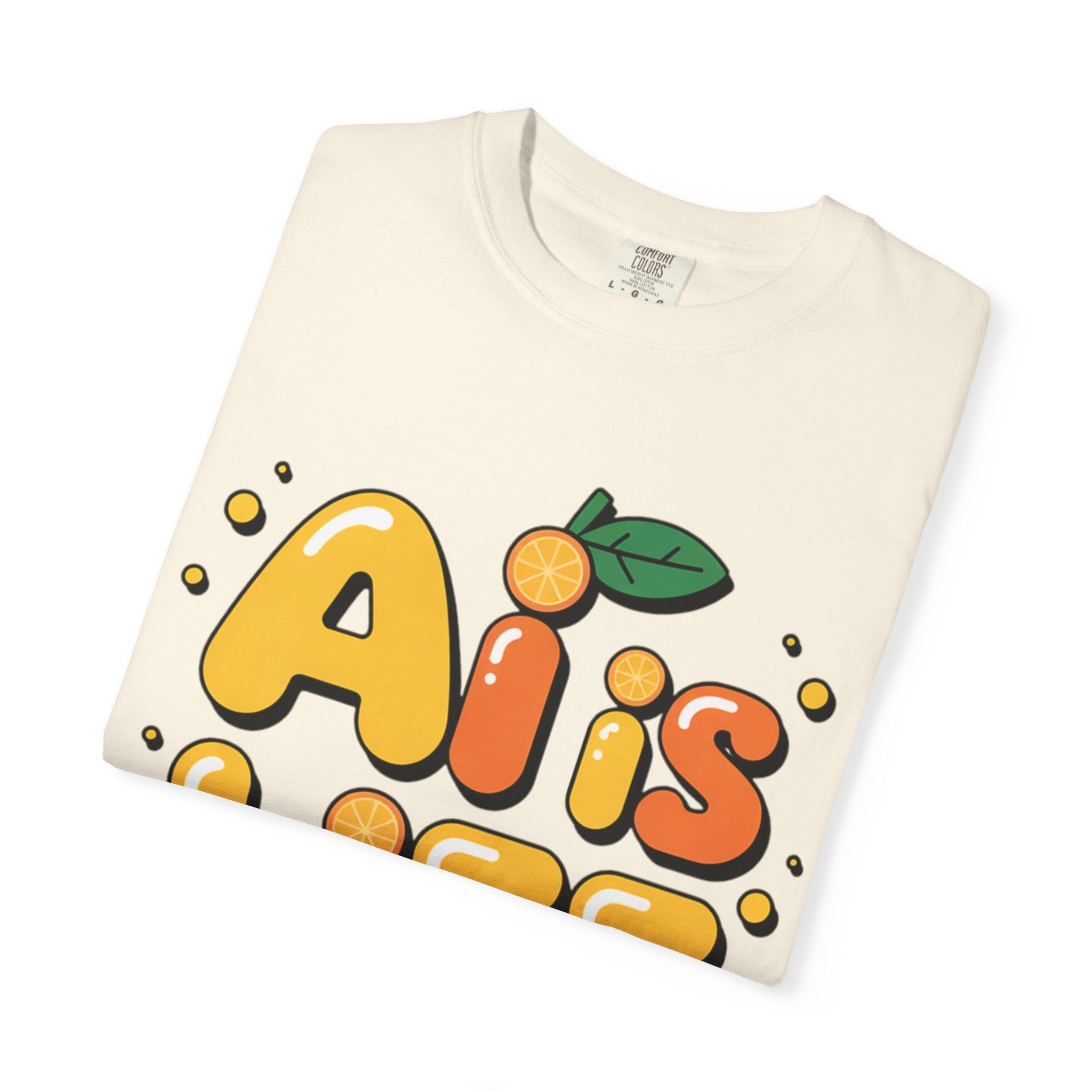 2. AI is LIFE  "Orange Overclock" Unisex Garment-Dyed T-shirt