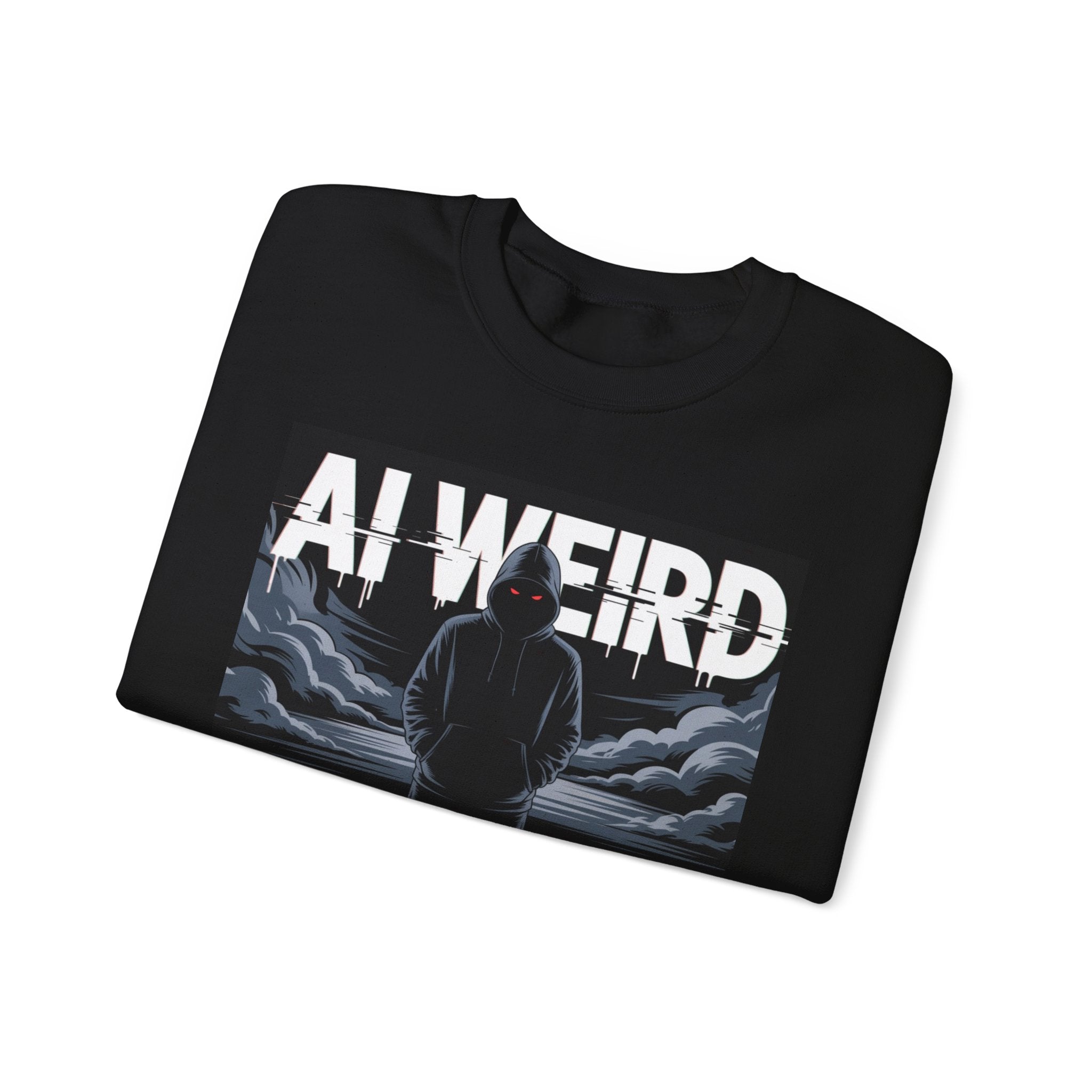 AI WEIRD – “DARK DATA ENTITY” Unisex Heavy Blend™ Crewneck Sweatshirt