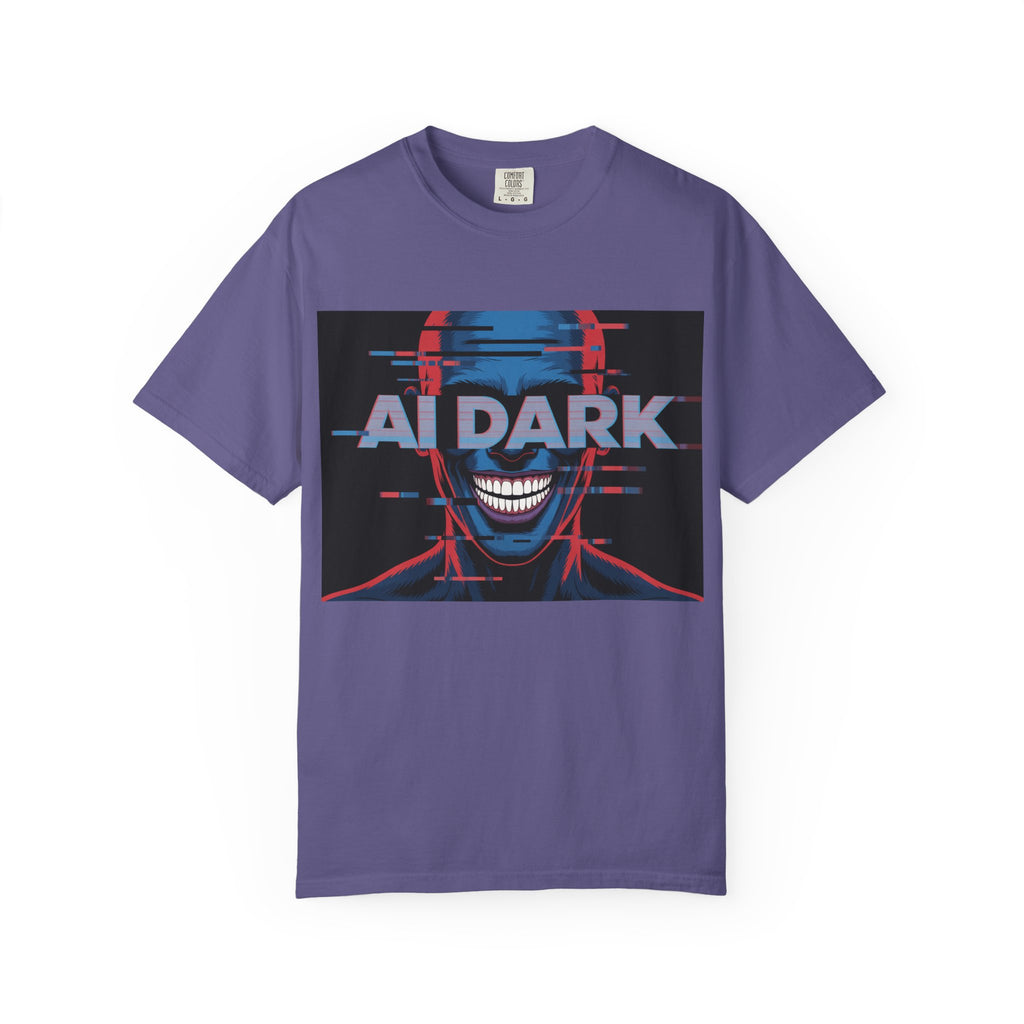 AI DARK " Deepcore Distortion — Cyberpunk Smiling Skull Tee