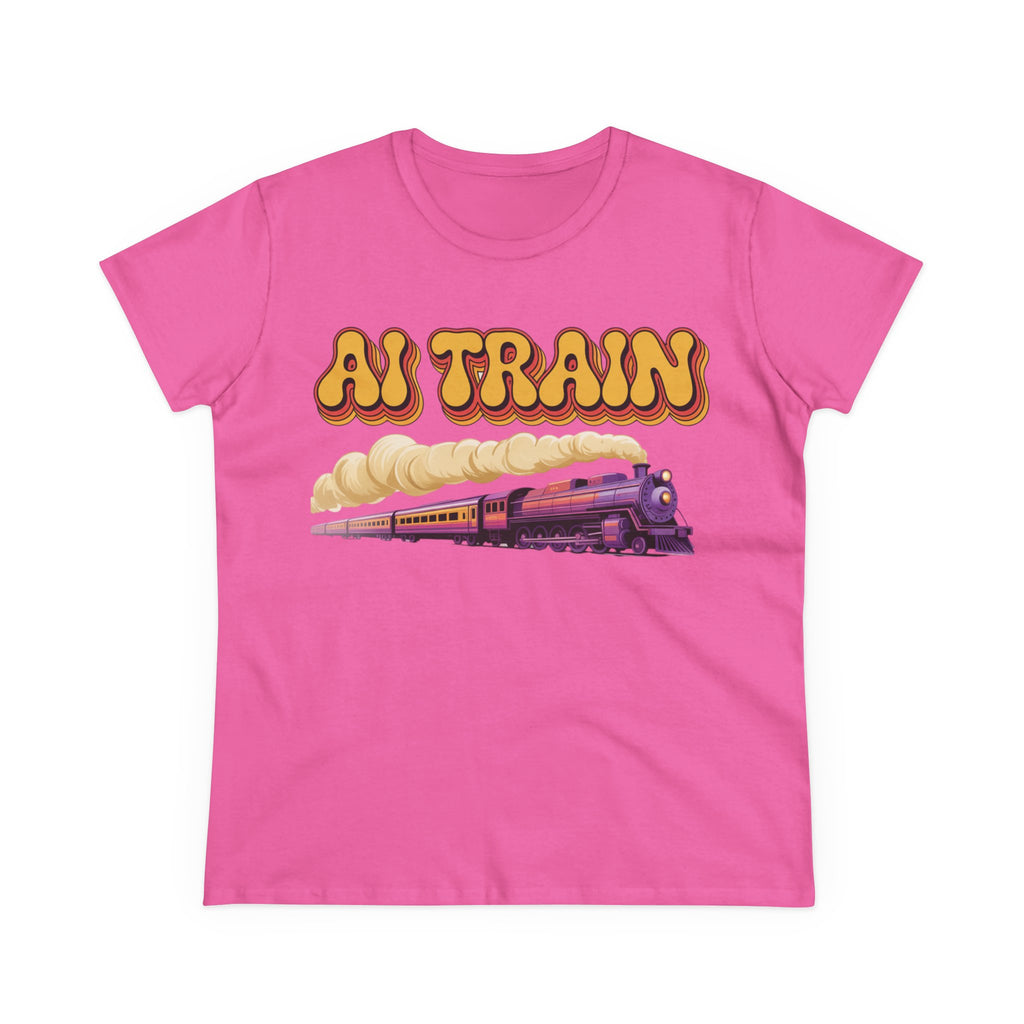 AI TRAIN  "Quantum Rail System" Women's Midweight Cotton Tee