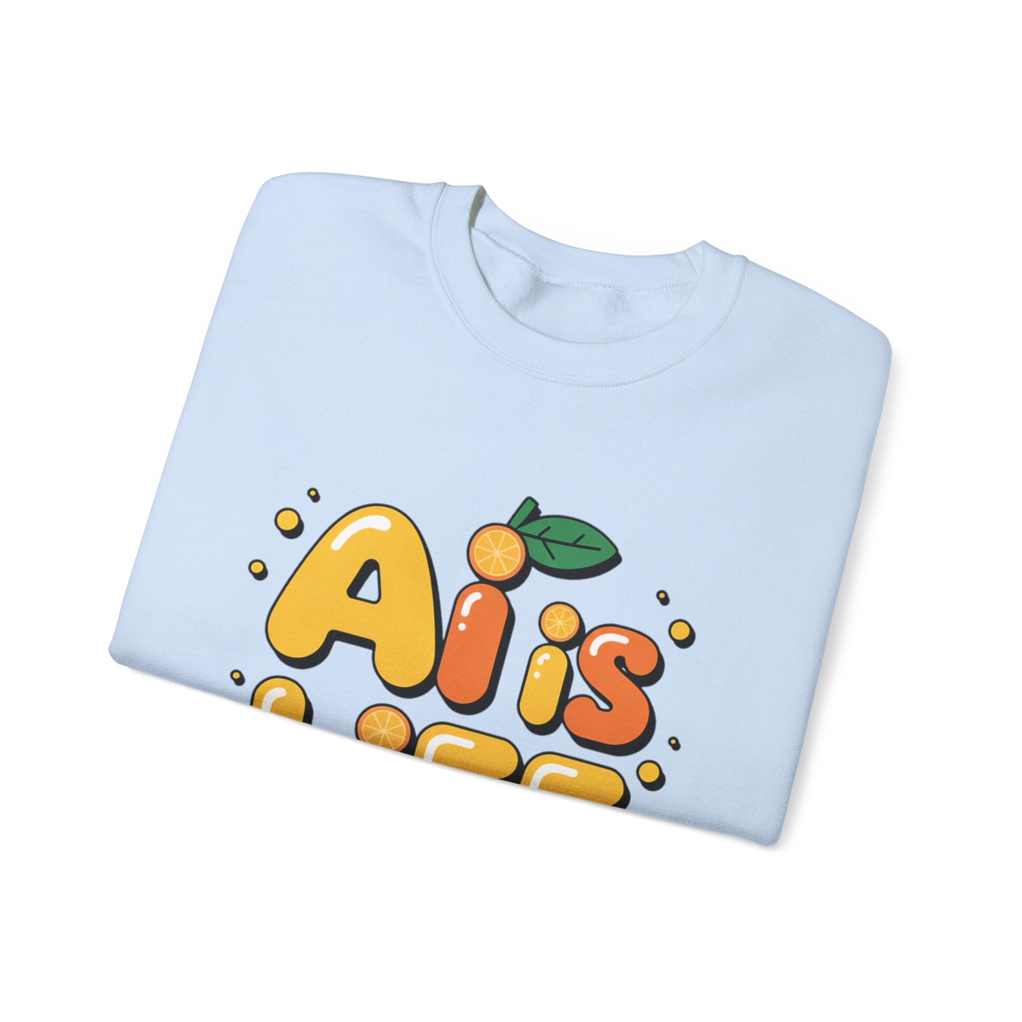 AI is LIFE  "Orange Overclock" Unisex Heavy Blend™ Crewneck Sweatshirt
