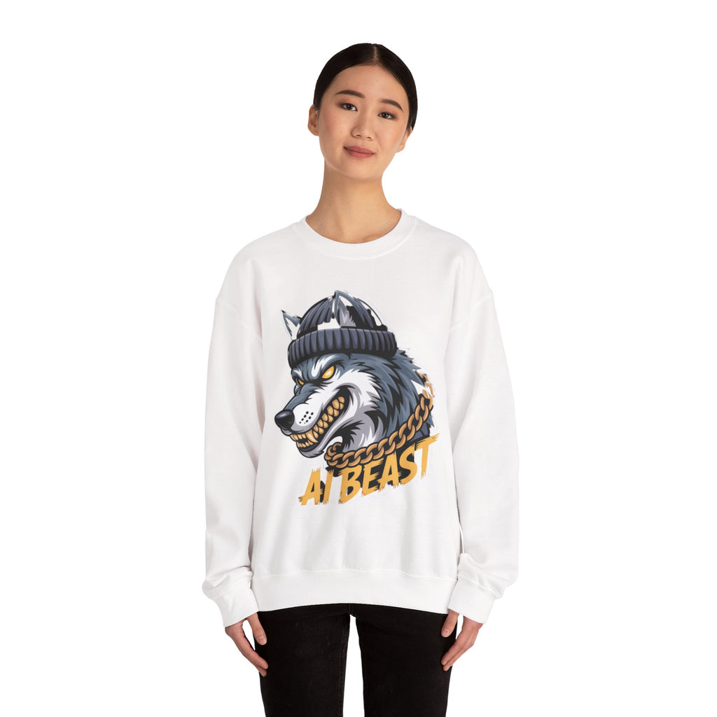 AI BEAST  "Wolf Byte Syndicate" Unisex Heavy Blend™ Crewneck Sweatshirt
