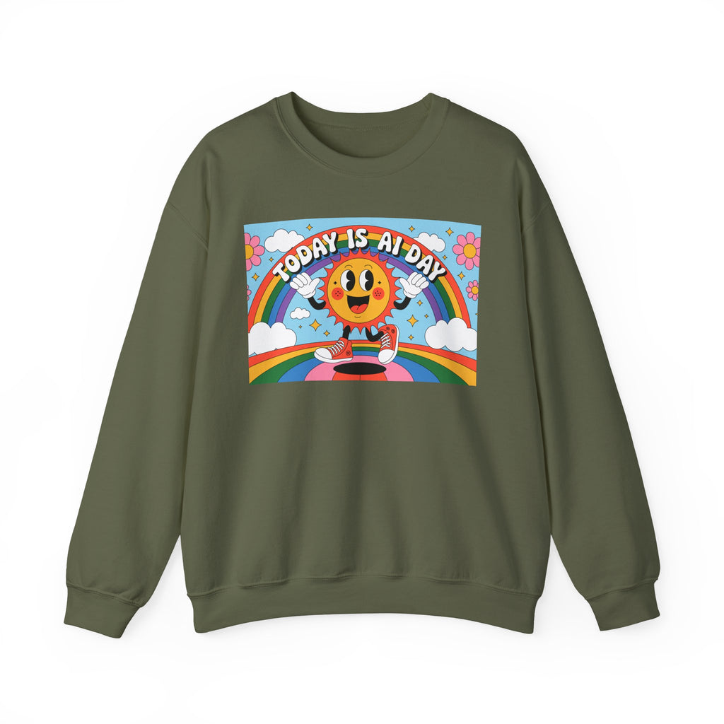 Today Is AI Day  "Sunshine Circuit" Unisex Heavy Blend™ Crewneck Sweatshirt