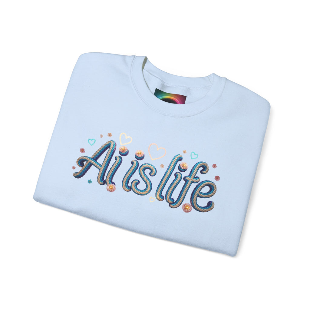 AI is LIFE " TWISTED BEAUTY " Retro Script Graphic Pullover for Artists Sweatshirt