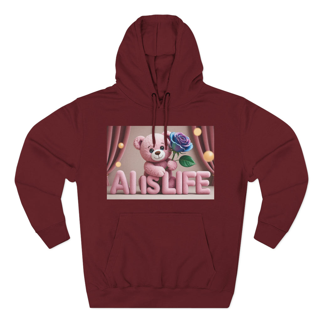 AI IS LIFE  "CUTE CIRCUIT" Three-Panel Fleece Hoodie
