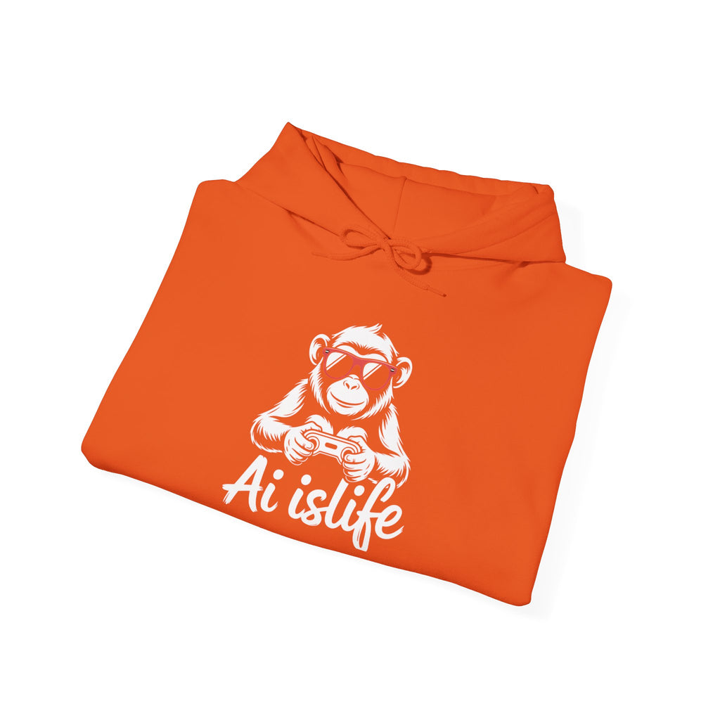 AI is Life "GAMER CHIMP ELITE" Unisex Graphic Pullover Hoodie