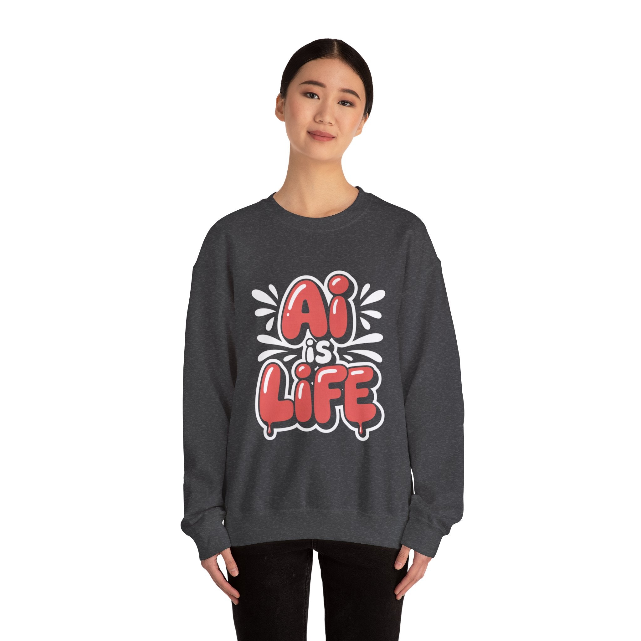 AI IS LIFE  " Neural Pop "  Unisex Heavy Blend™ Crewneck Sweatshirt