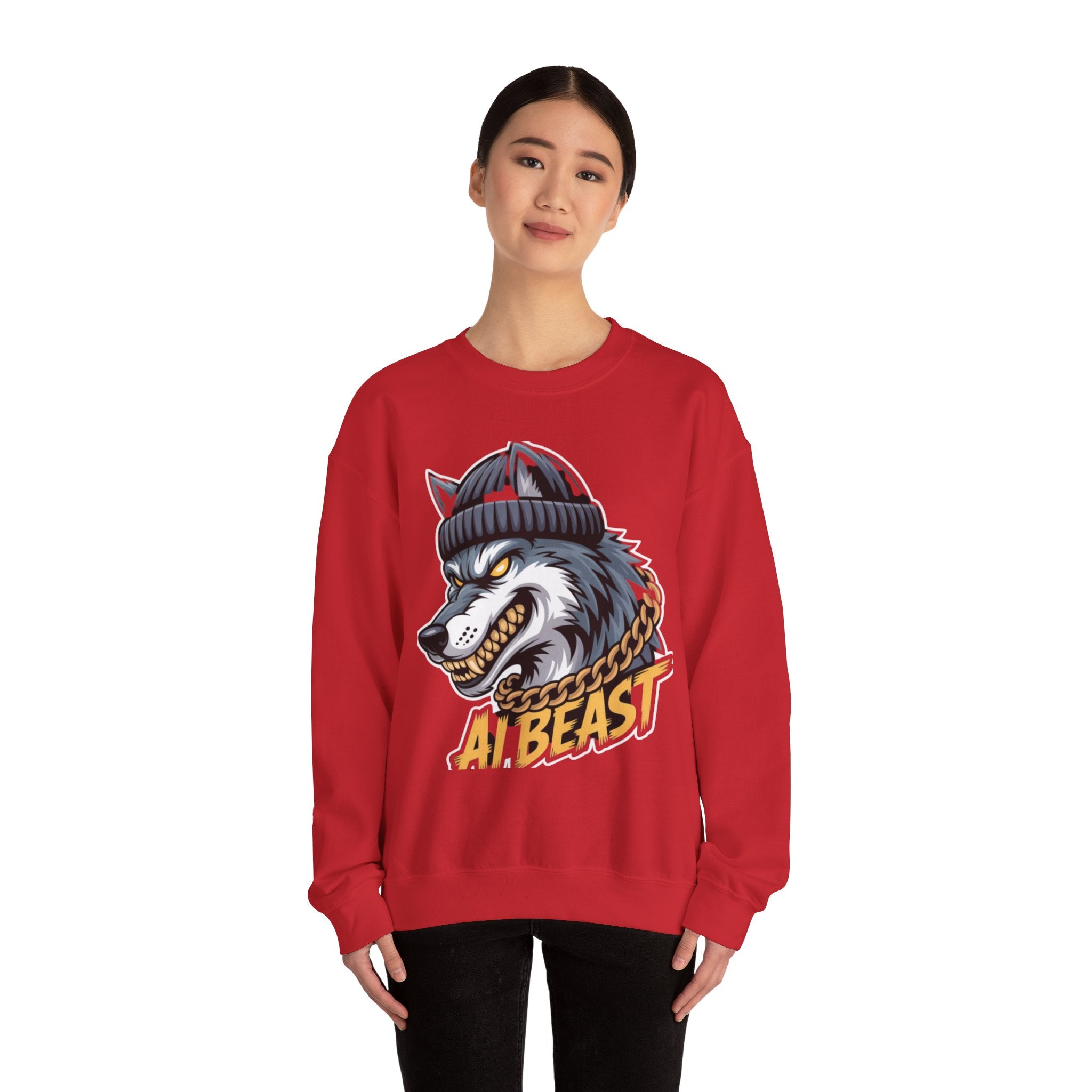 AI BEAST  "Wolf Byte Syndicate" Unisex Heavy Blend™ Crewneck Sweatshirt